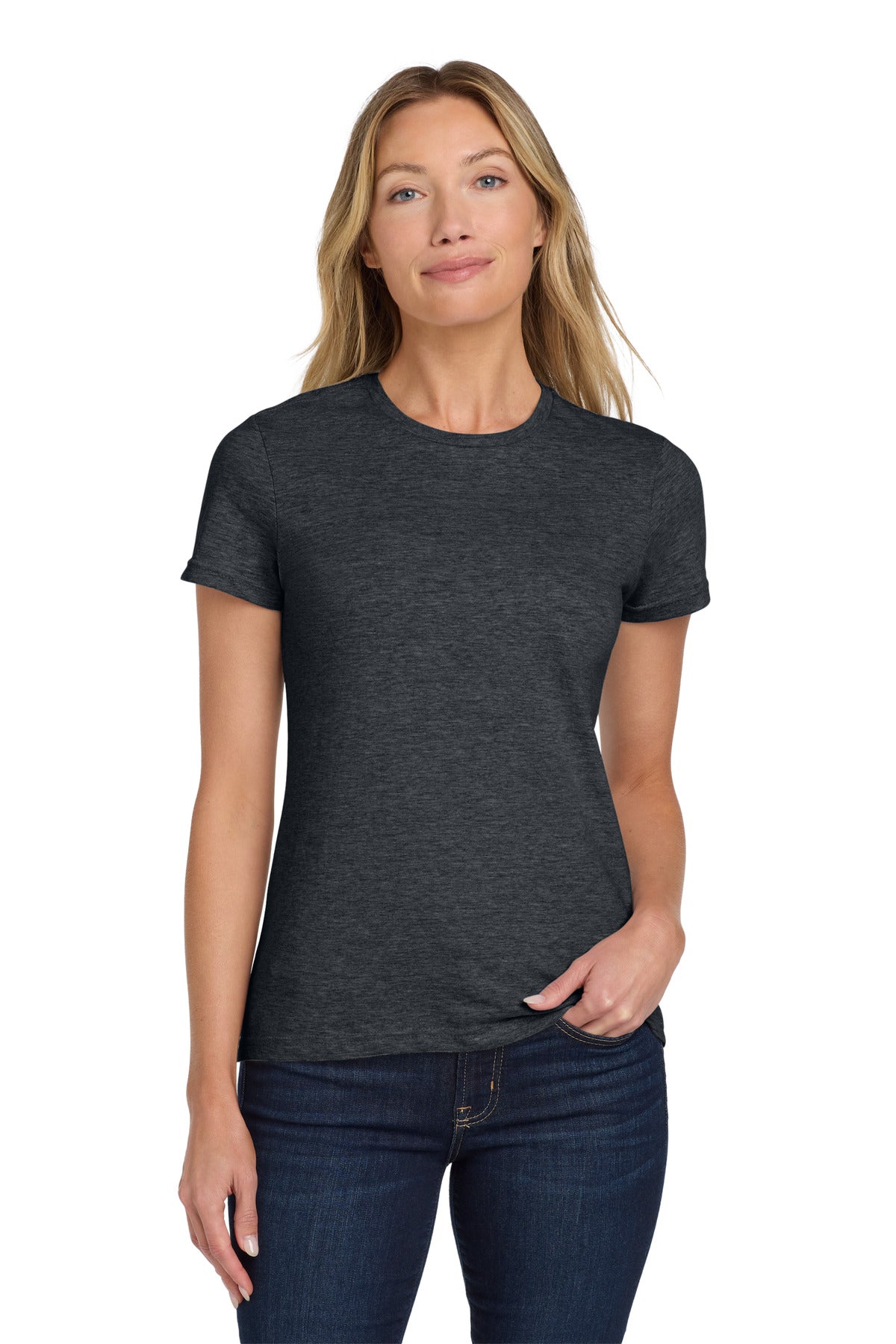 Custom Dark Heather Softstyle Women's Tee 64000L, personalized by SanCanDo Swag in Argyle, TX