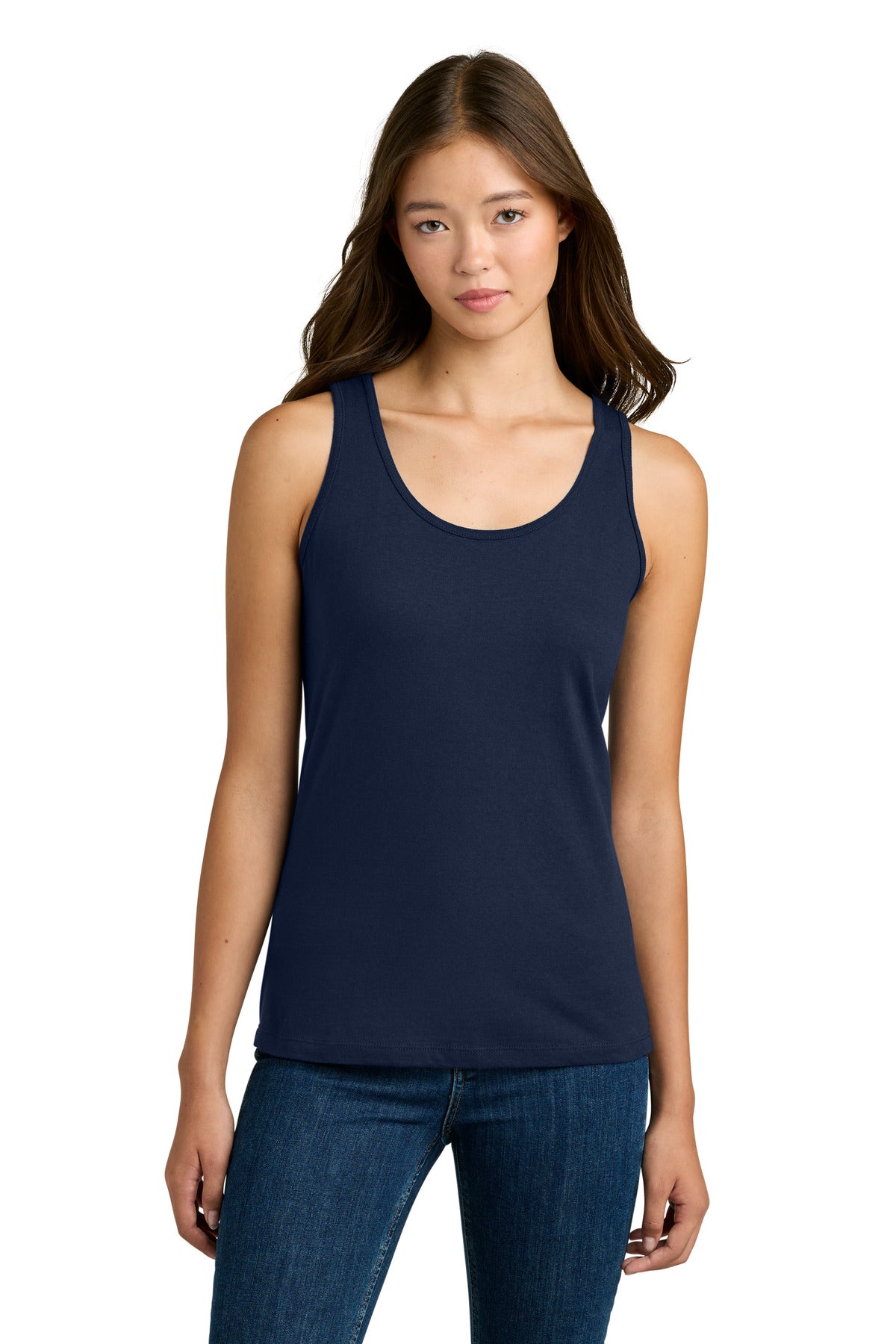 Custom Navy Softstyle Junior Fit Tank Top 64200L, personalized by SanCanDo Swag in Argyle, TX