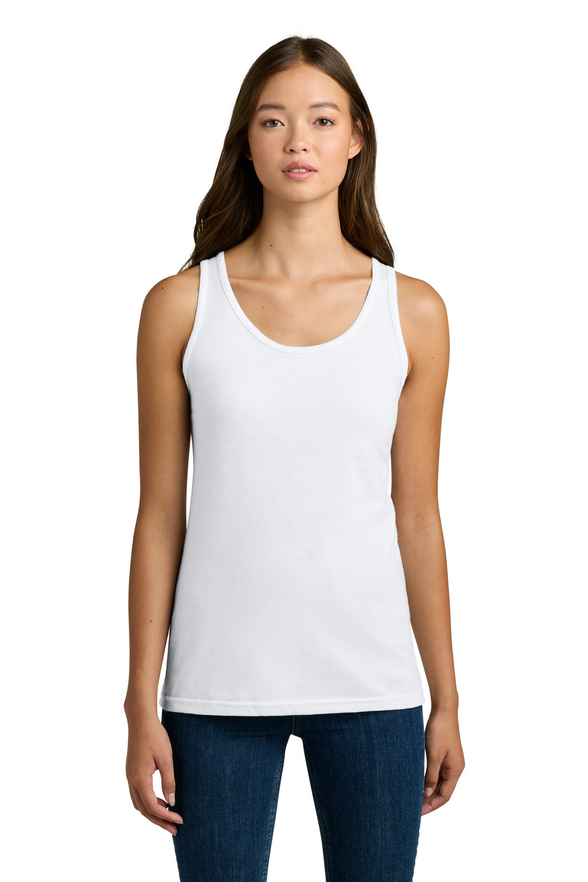 Custom White Softstyle Junior Fit Tank Top 64200L, personalized by SanCanDo Swag in Argyle, TX