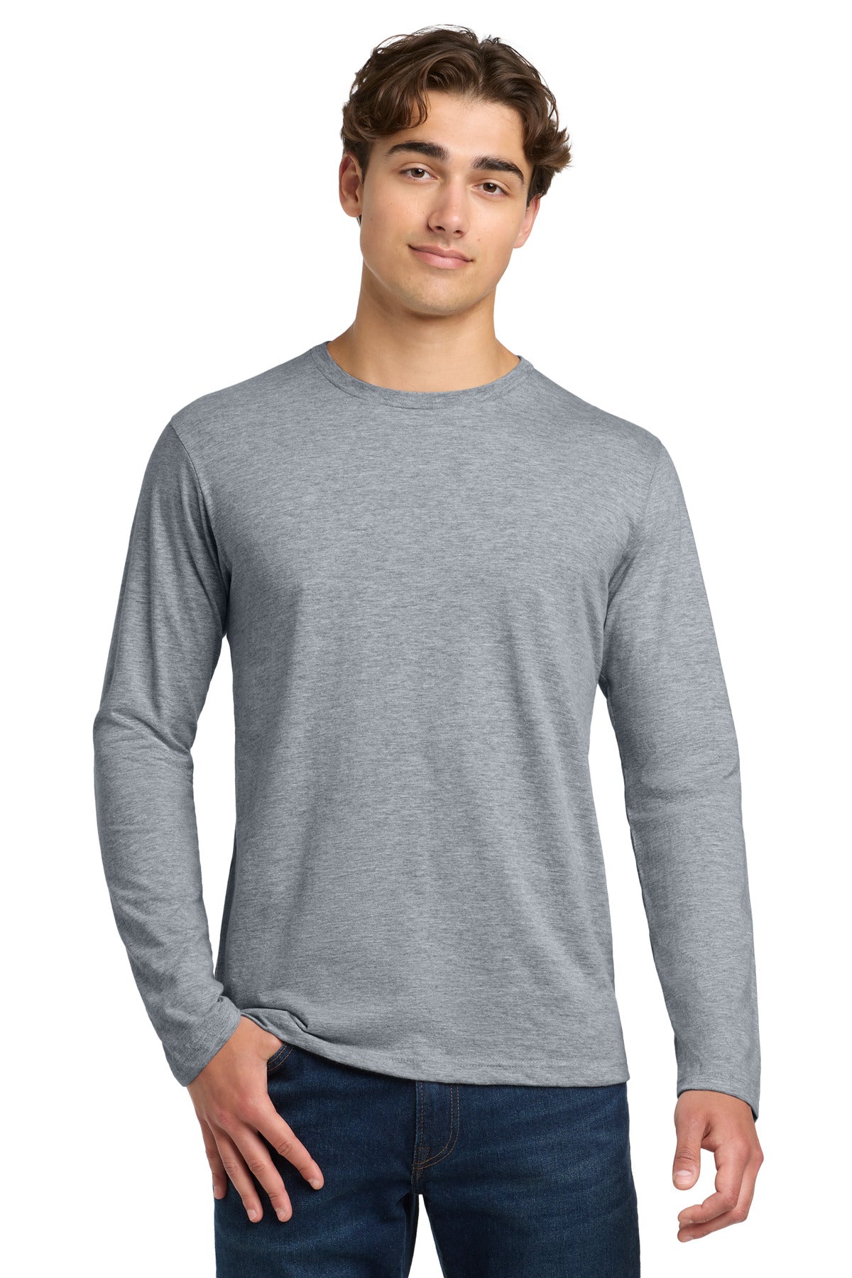 Custom Sport Grey Softstyle Long Sleeve Tee 64400, personalized by SanCanDo Swag in Argyle, TX