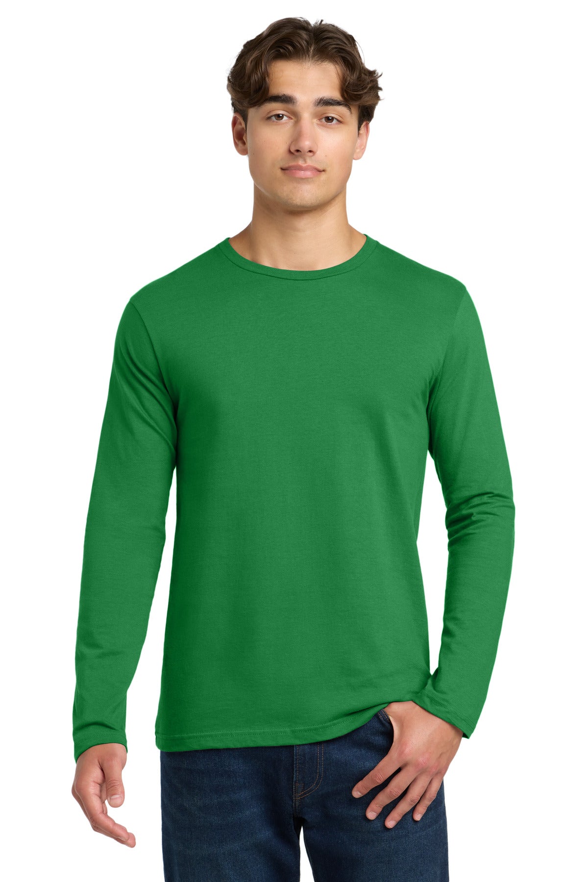 Custom Turf Green Softstyle Long Sleeve Tee 64400, personalized by SanCanDo Swag in Argyle, TX