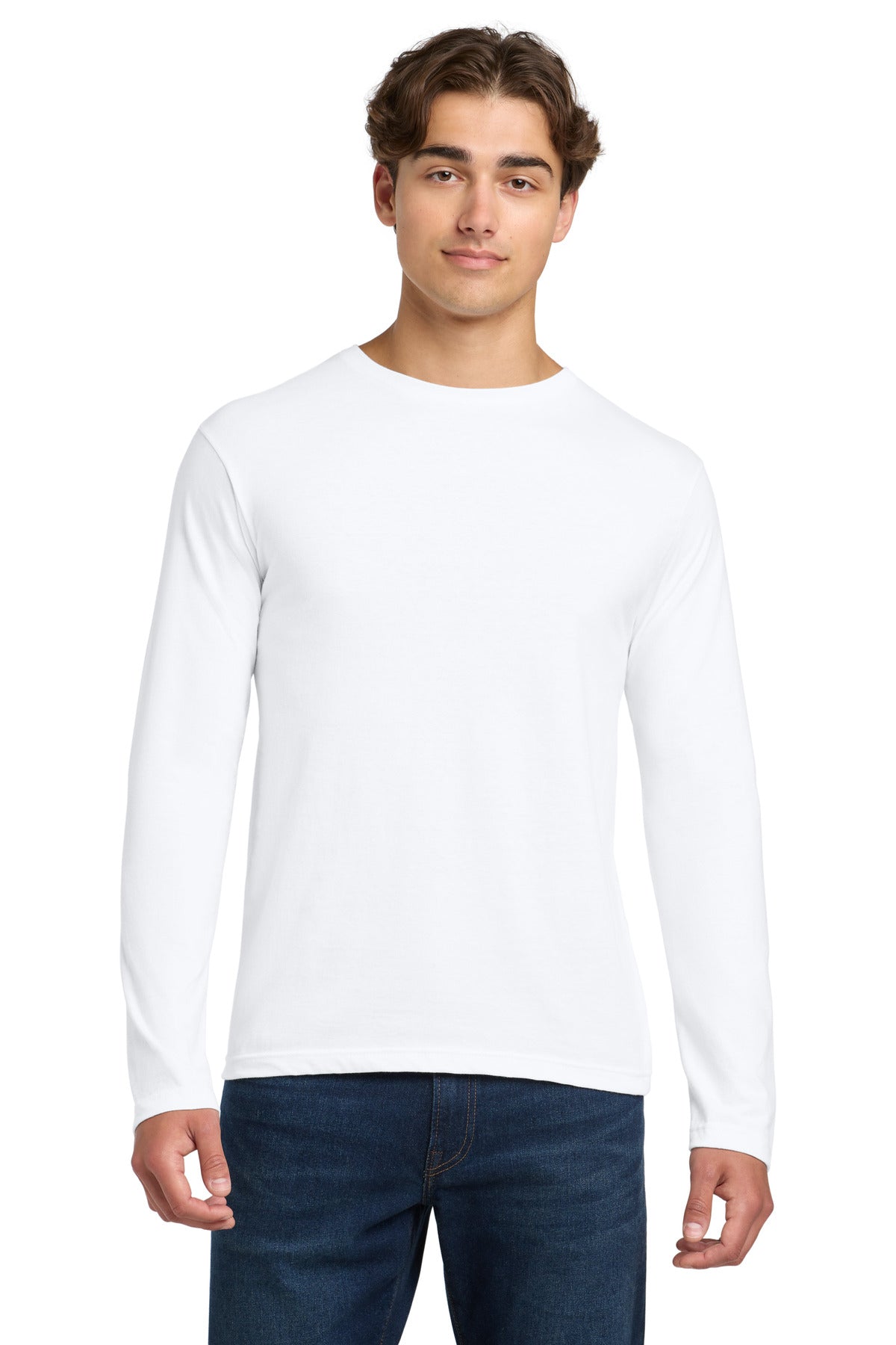 Custom White Softstyle Long Sleeve Tee 64400, personalized by SanCanDo Swag in Argyle, TX