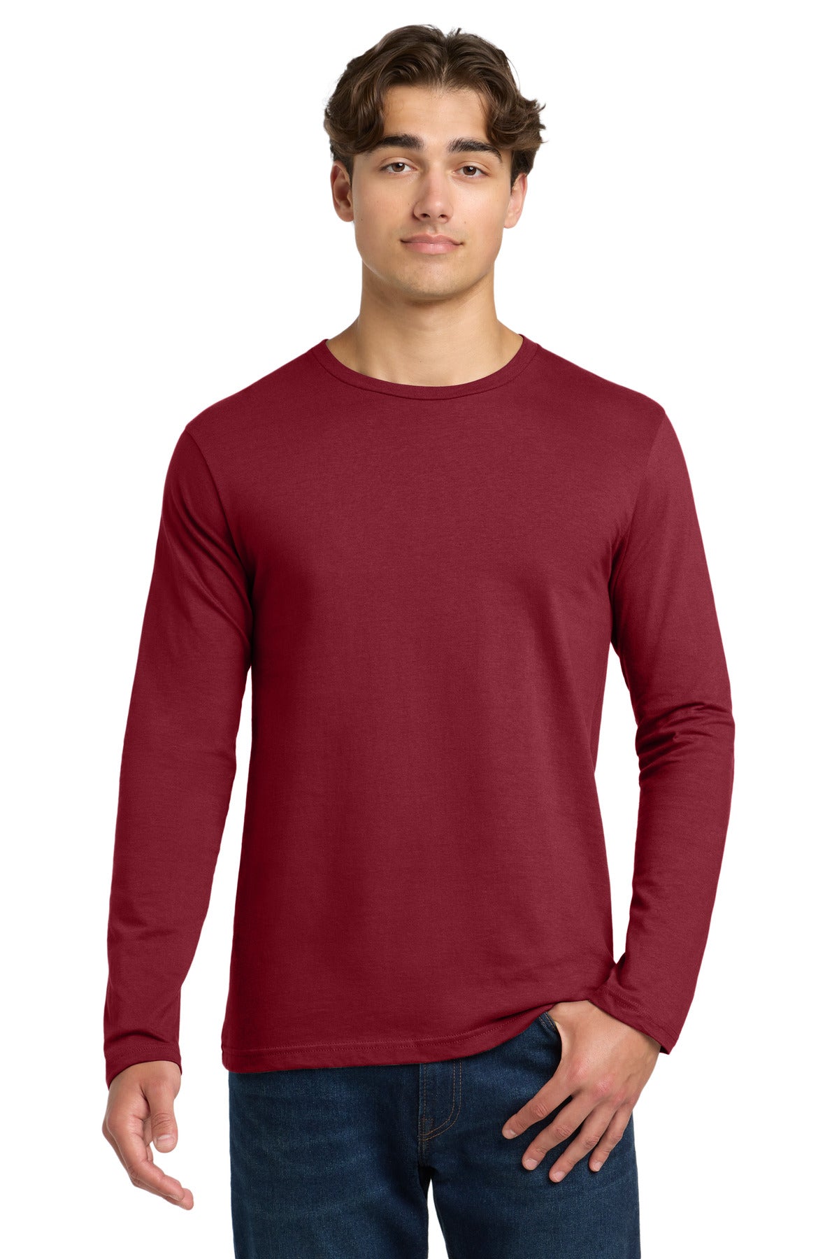 Custom Cardinal Red Softstyle Long Sleeve Tee 64400, personalized by SanCanDo Swag in Argyle, TX