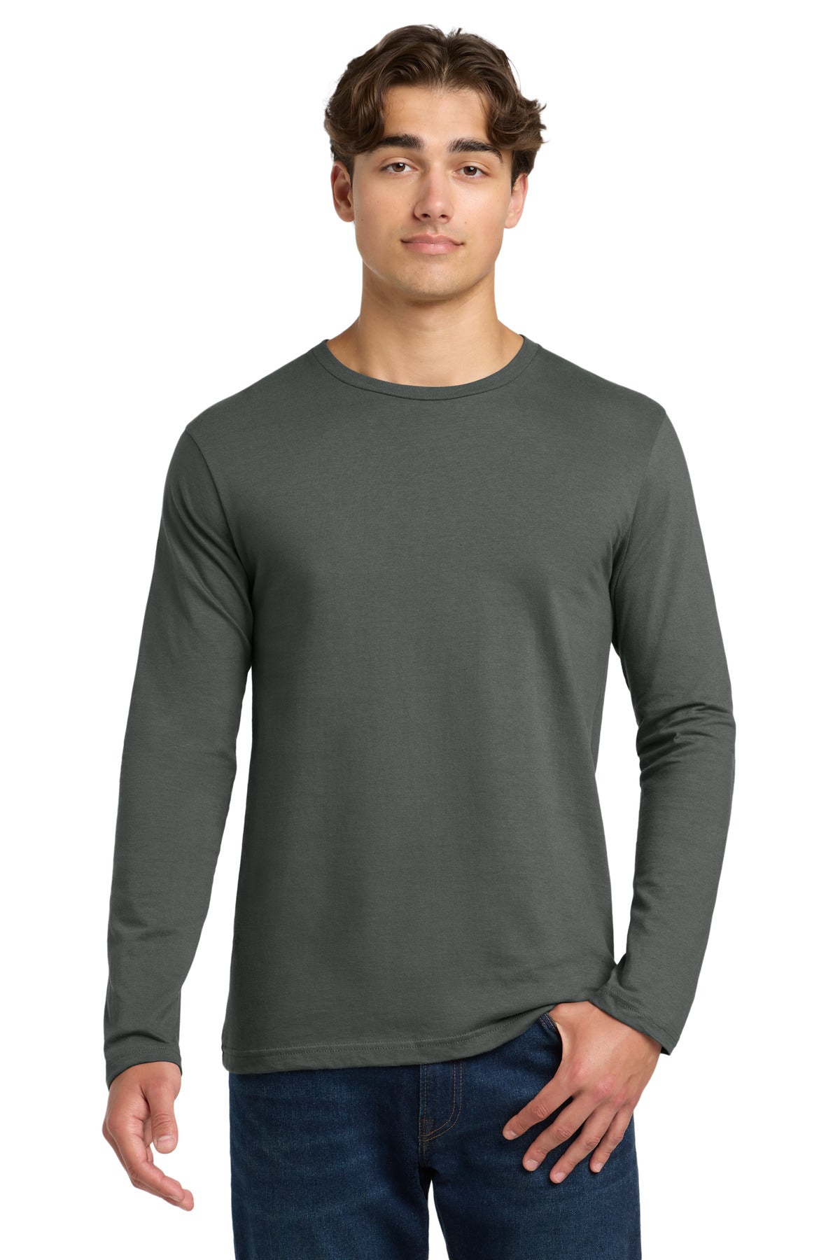 Custom Charcoal Softstyle Long Sleeve Tee 64400, personalized by SanCanDo Swag in Argyle, TX