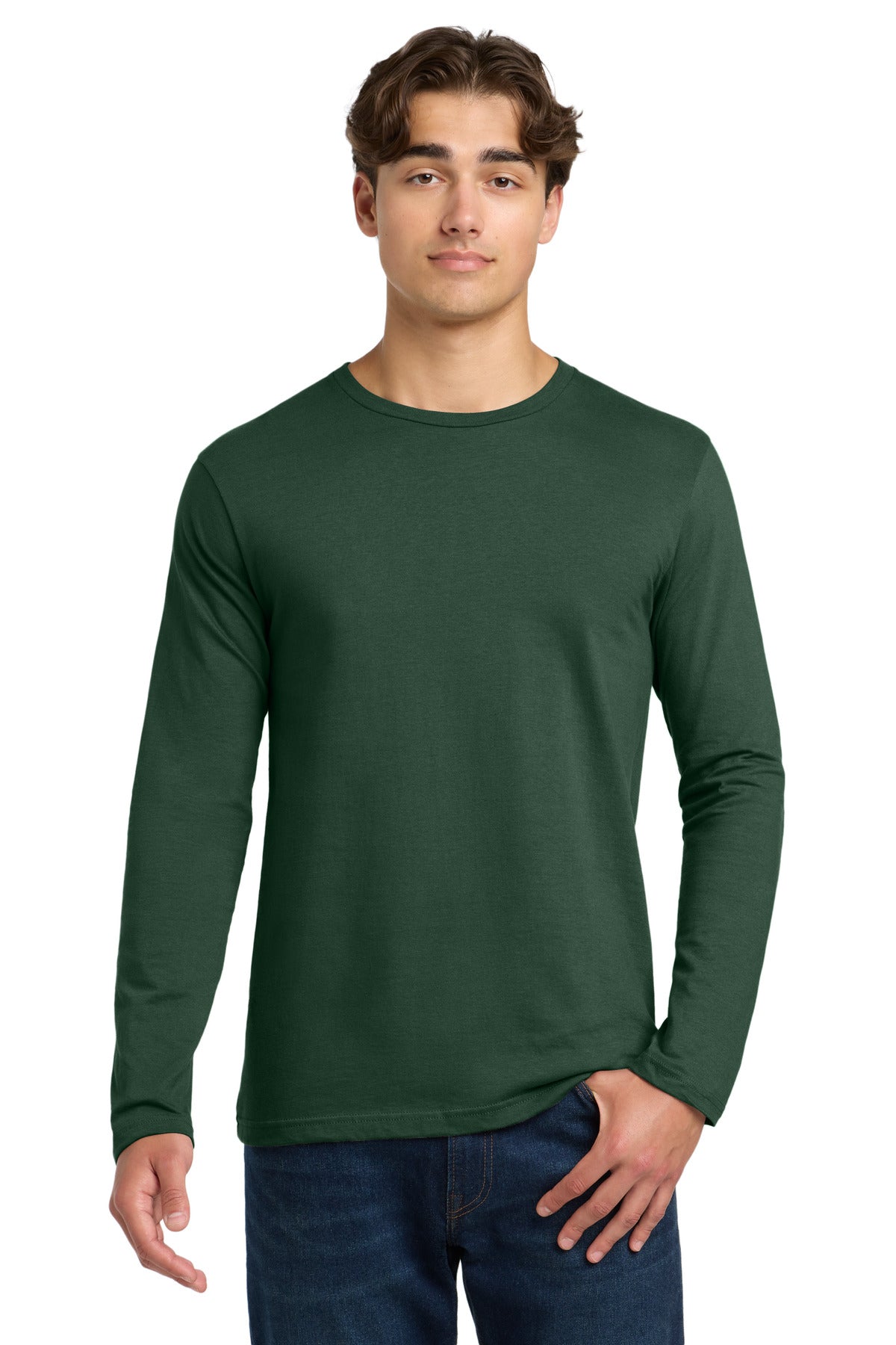 Custom Fan Dark Green Softstyle Long Sleeve Tee 64400, personalized by SanCanDo Swag in Argyle, TX