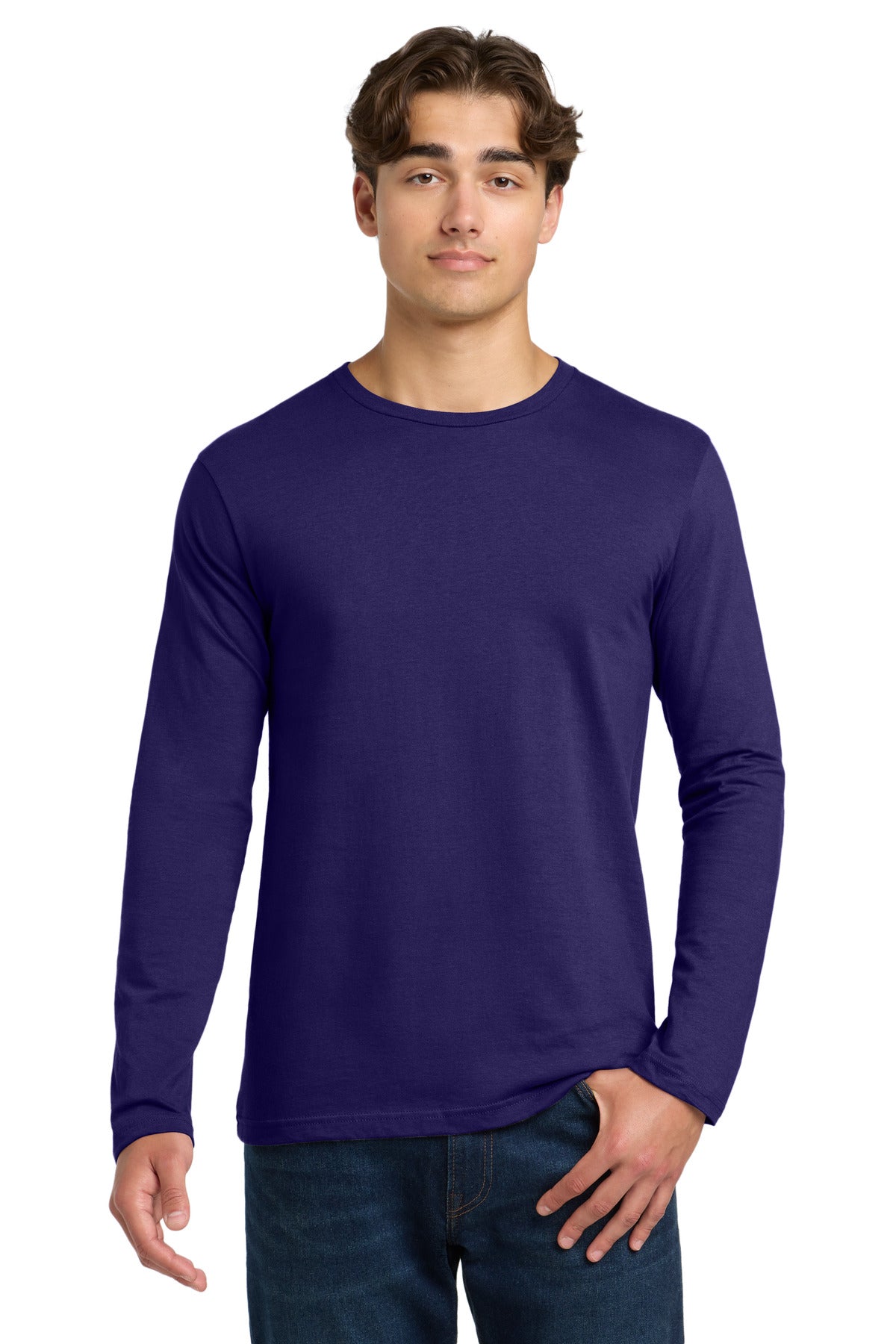 Custom Fan Dark Purple Softstyle Long Sleeve Tee 64400, personalized by SanCanDo Swag in Argyle, TX
