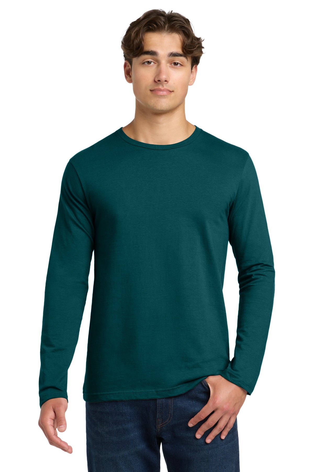 Custom Fan Marine Green Softstyle Long Sleeve Tee 64400, personalized by SanCanDo Swag in Argyle, TX