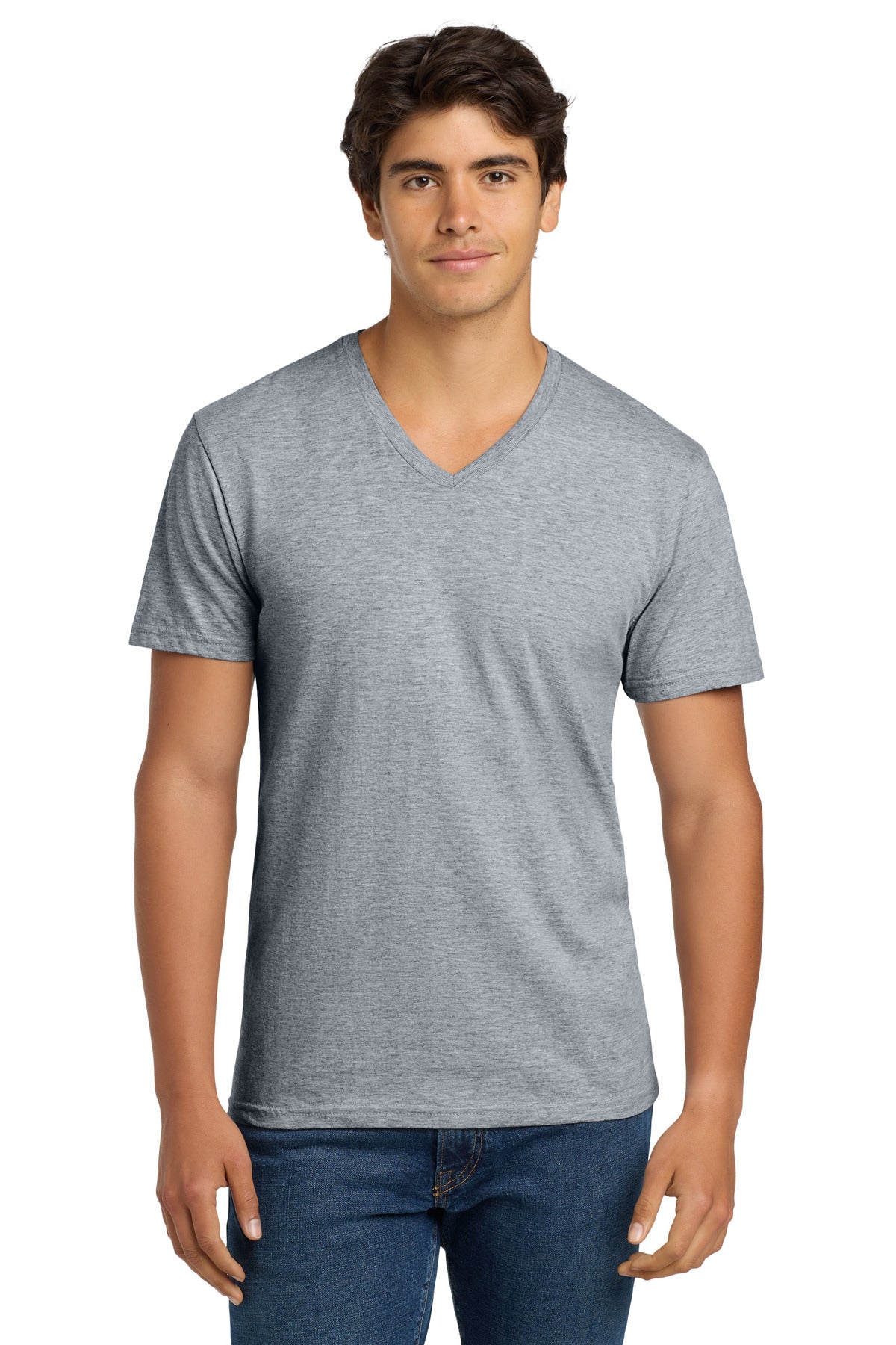Custom Sport Grey Softstyle V-Neck Tee 64V00, personalized by SanCanDo Swag in Argyle, TX