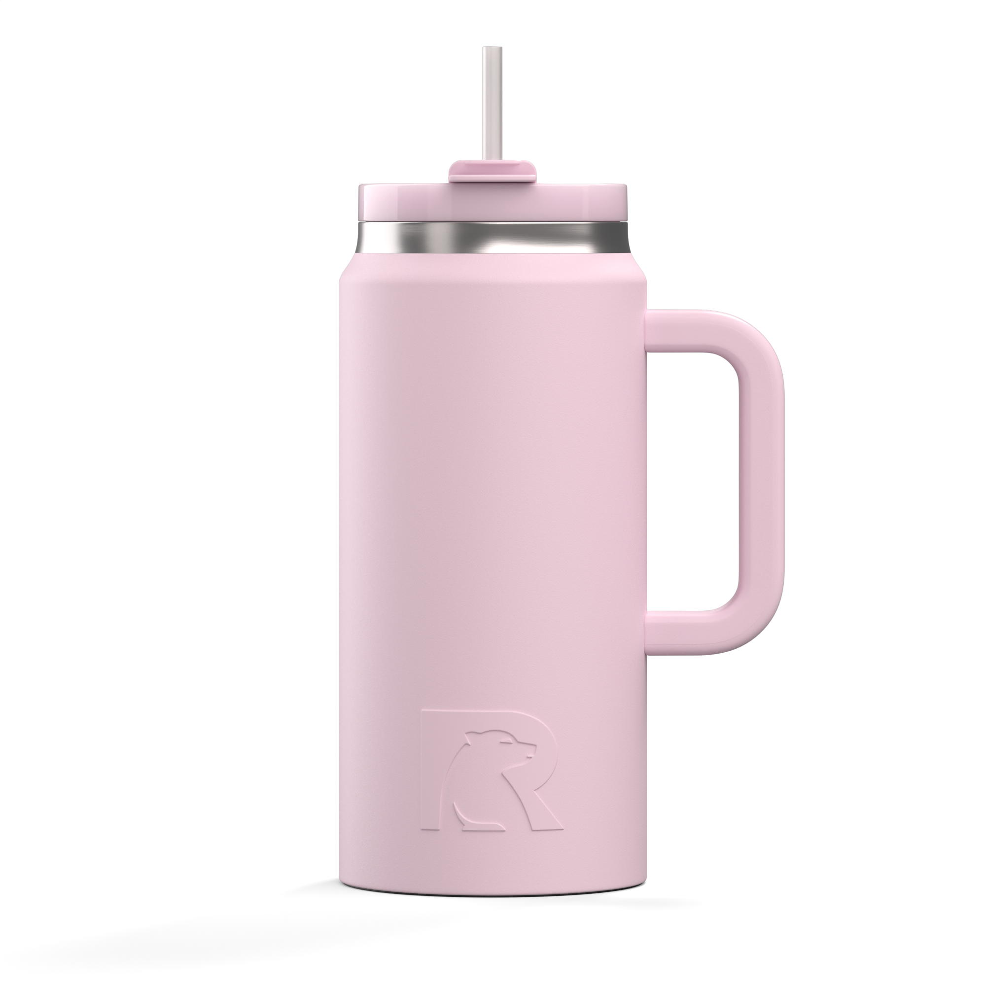 Custom Pale Pink RTIC 64 oz Road Trip Tumbler, personalized by SanCanDo Swag in Argyle, TX