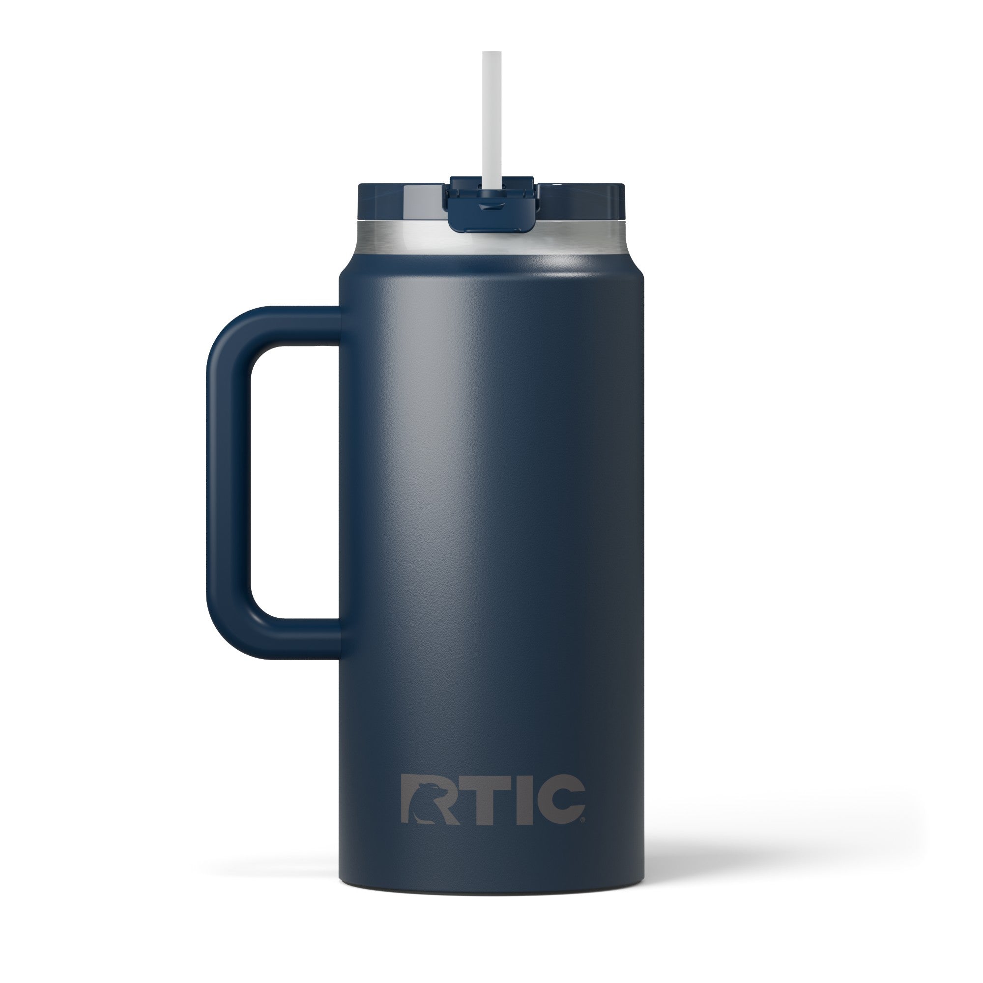 Custom Navy RTIC 64 oz Road Trip Tumbler, personalized by SanCanDo Swag in Argyle, TX