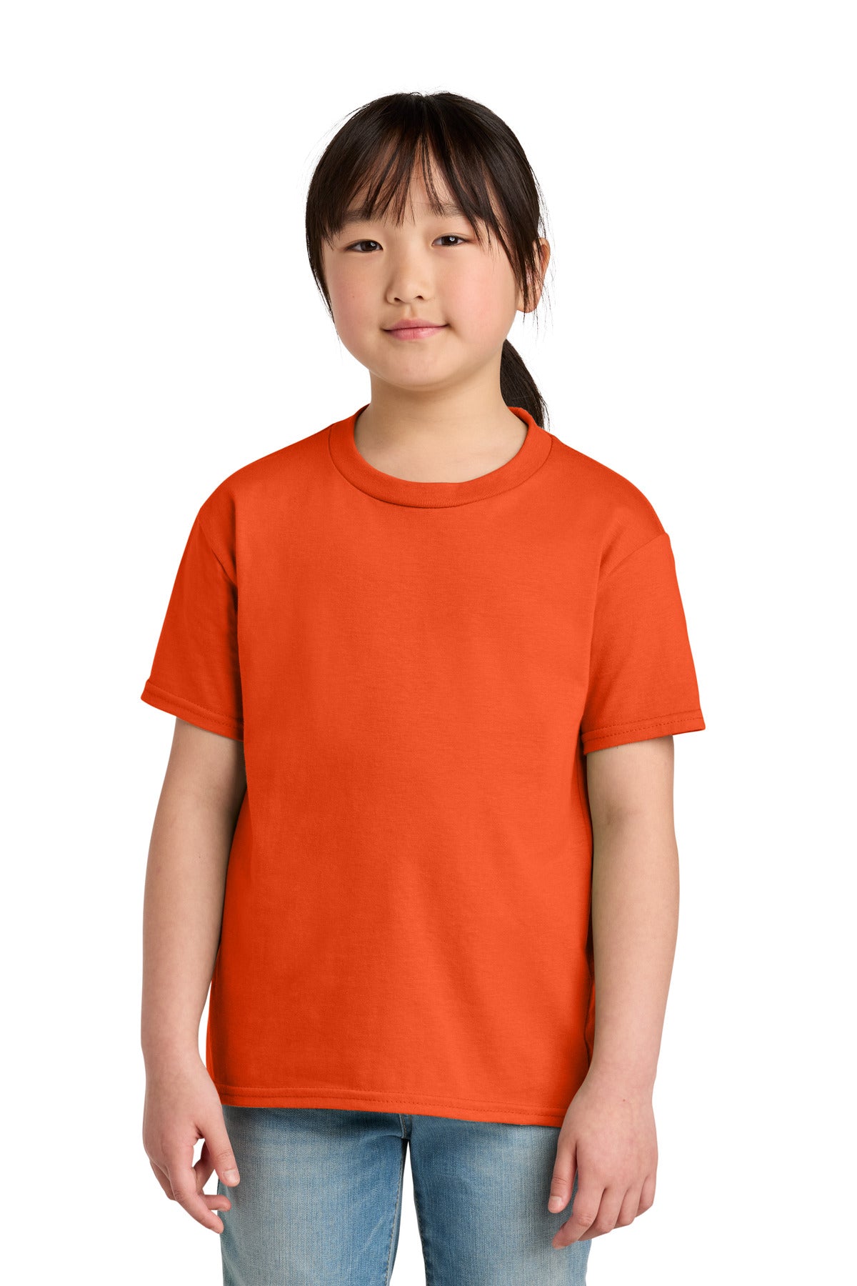 Custom Orange Youth Softstyle Midweight Tee 65000B, personalized by SanCanDo Swag in Argyle, TX