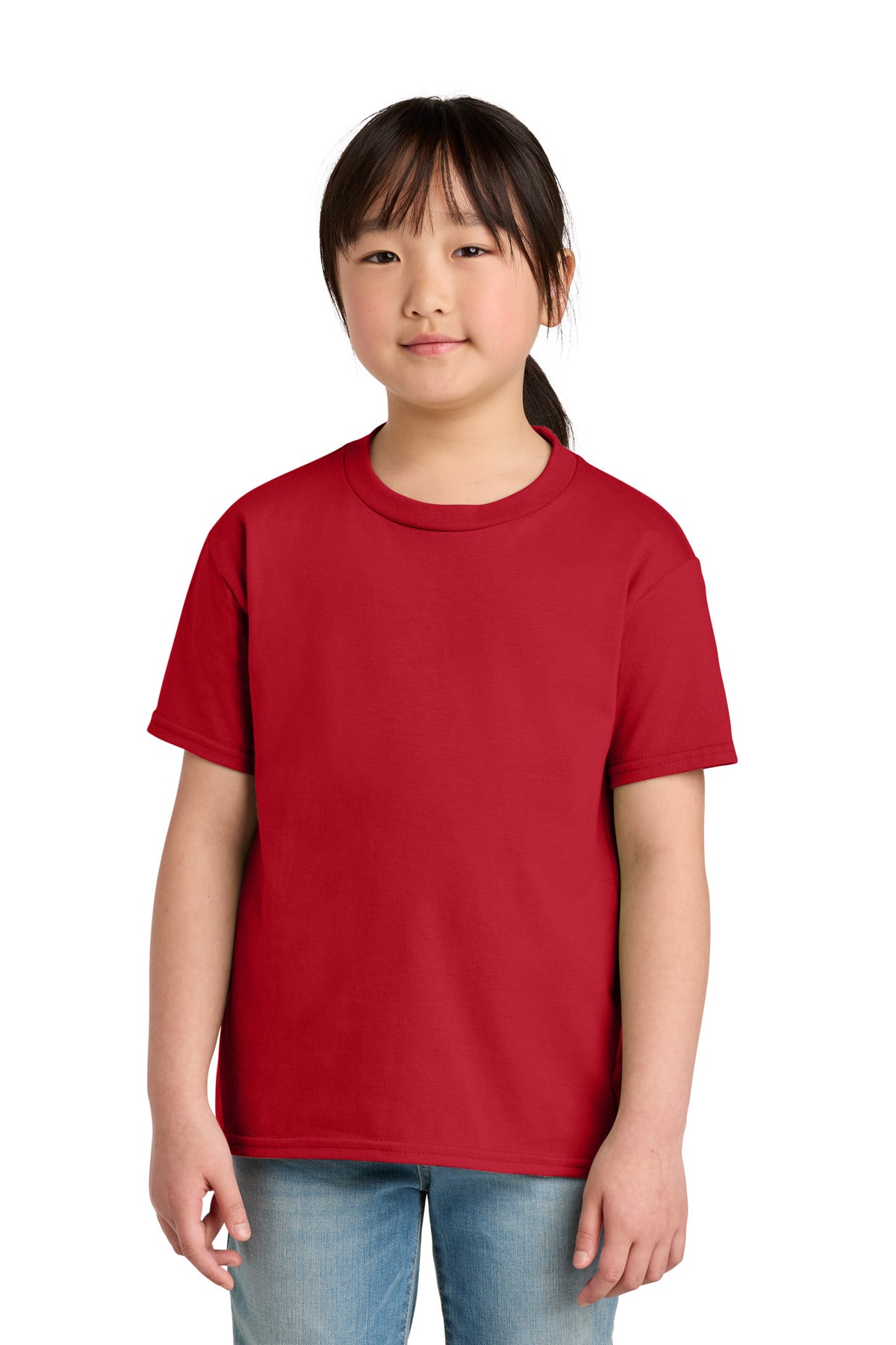 Custom Red Youth Softstyle Midweight Tee 65000B, personalized by SanCanDo Swag in Argyle, TX