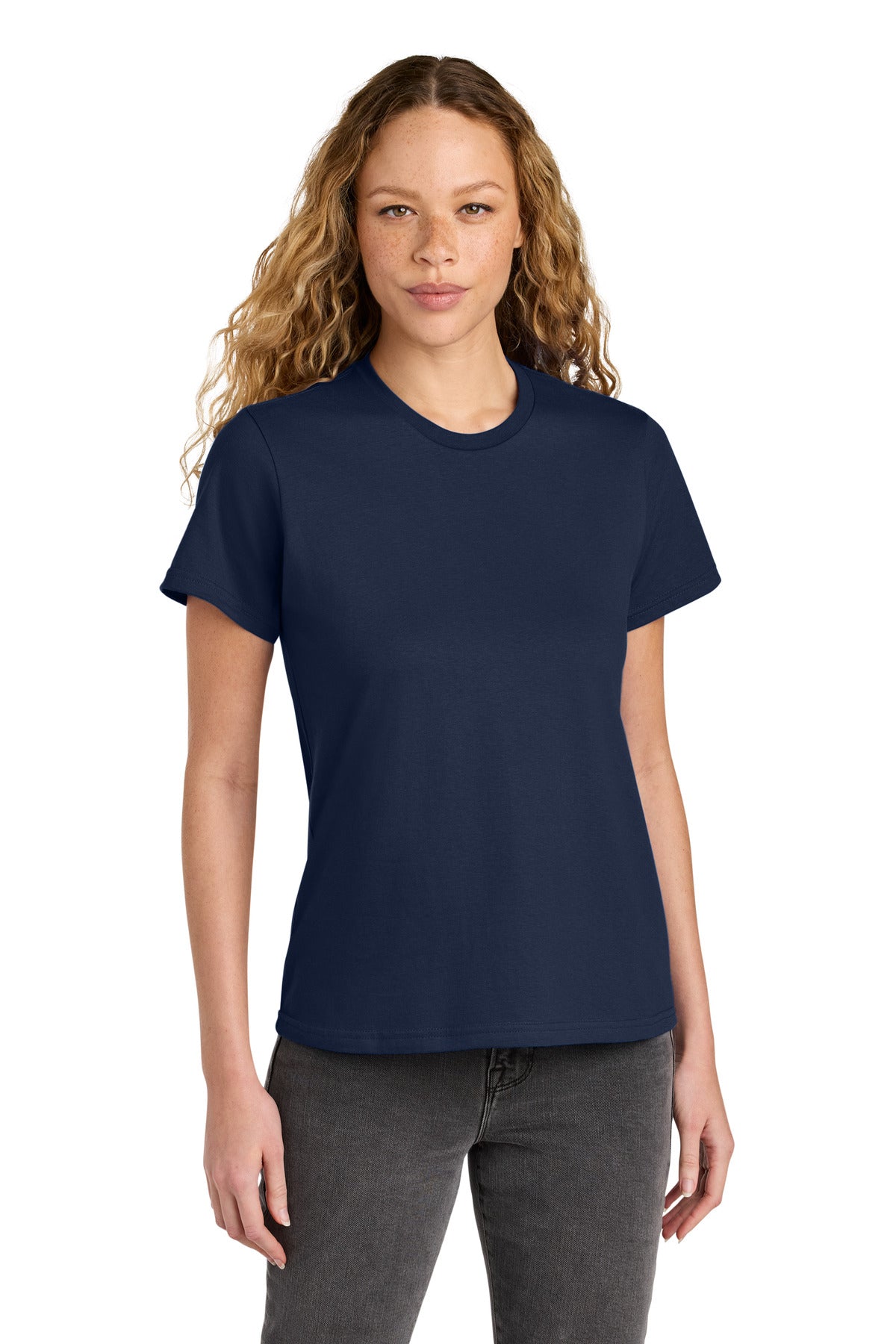 Custom Navy Women's Softstyle Midweight Tee 65000L, personalized by SanCanDo Swag in Argyle, TX