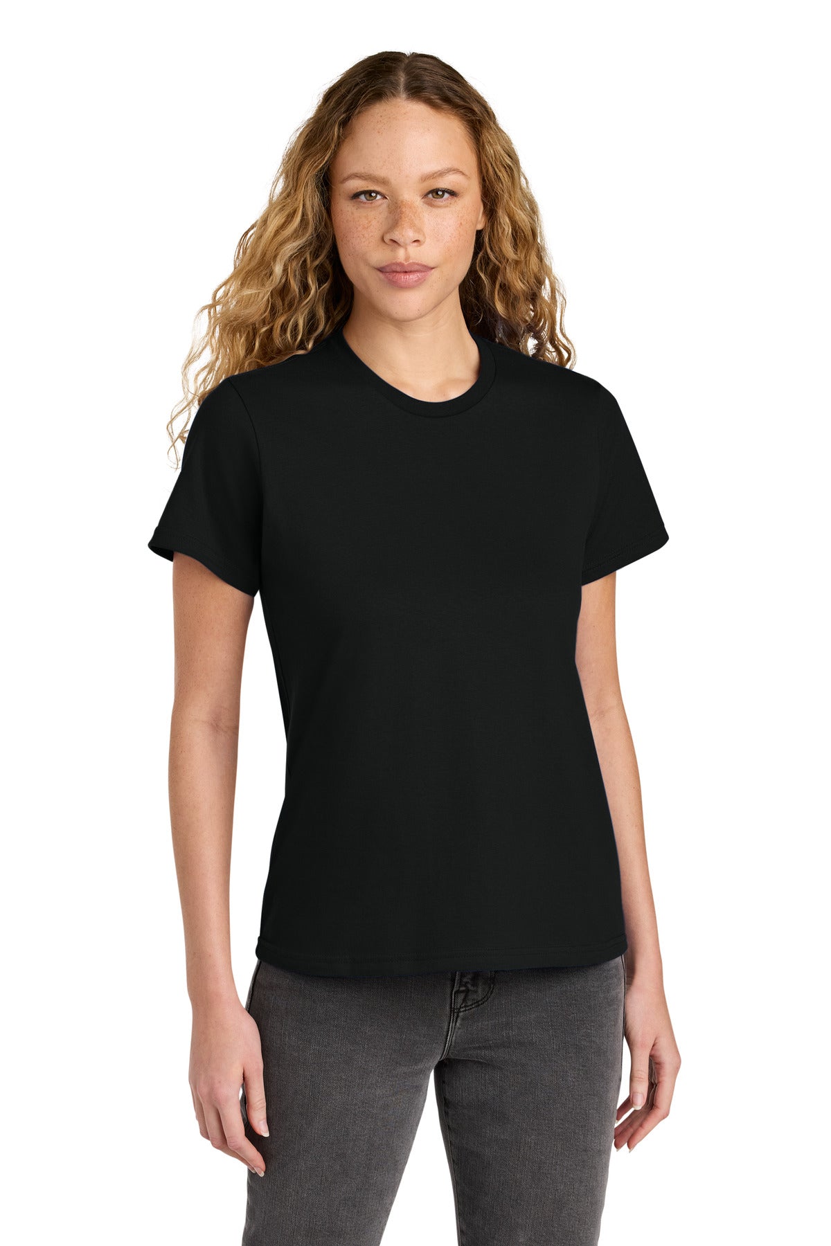 Custom Pitch Black Women's Softstyle Midweight Tee 65000L, personalized by SanCanDo Swag in Argyle, TX