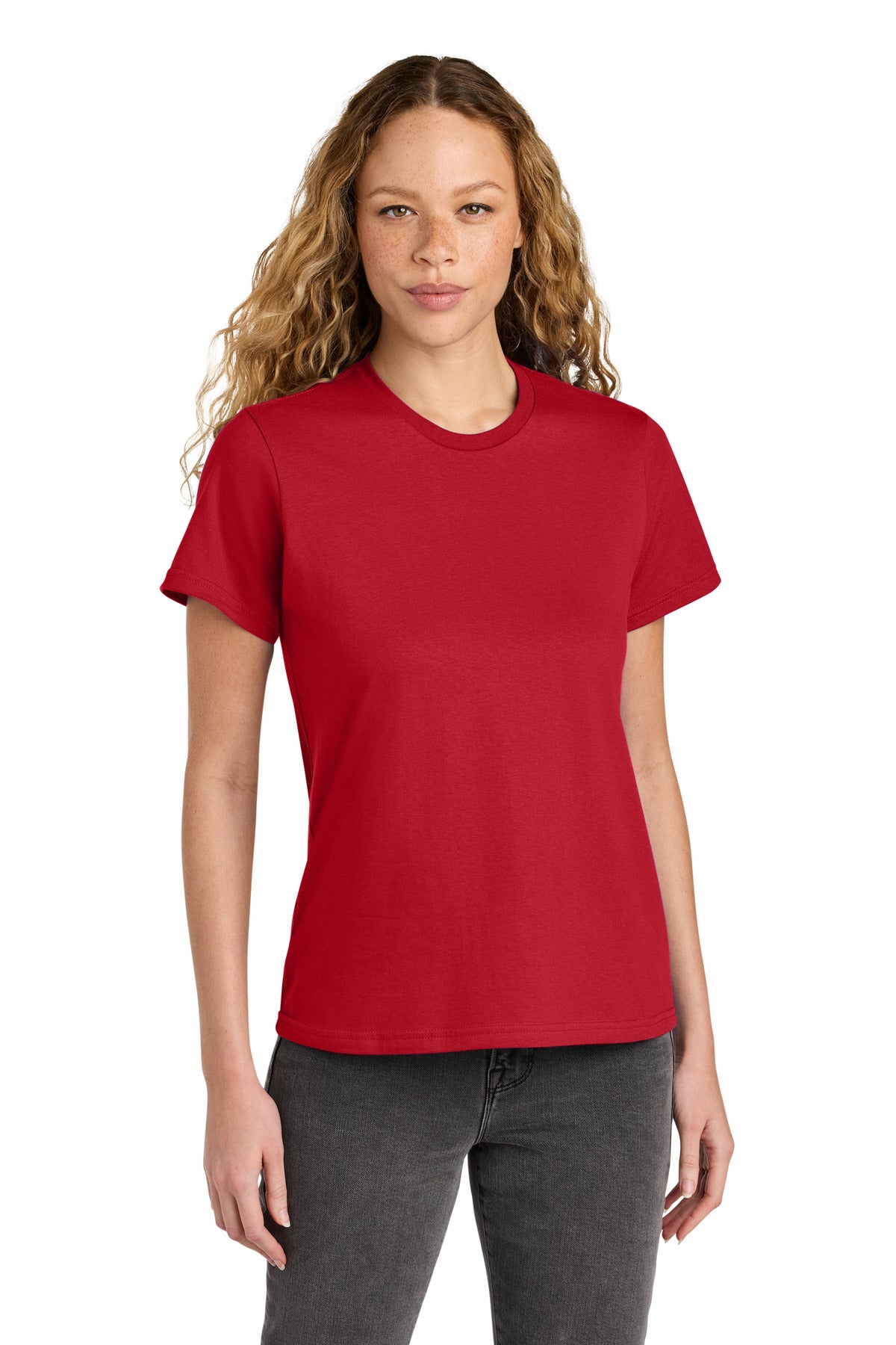 Custom Red Women's Softstyle Midweight Tee 65000L, personalized by SanCanDo Swag in Argyle, TX