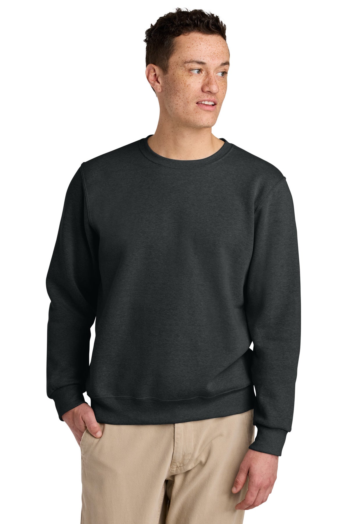 Custom Black Ink Heather Eco Premium Blend Crewneck 701M, personalized by SanCanDo Swag in Argyle, TX