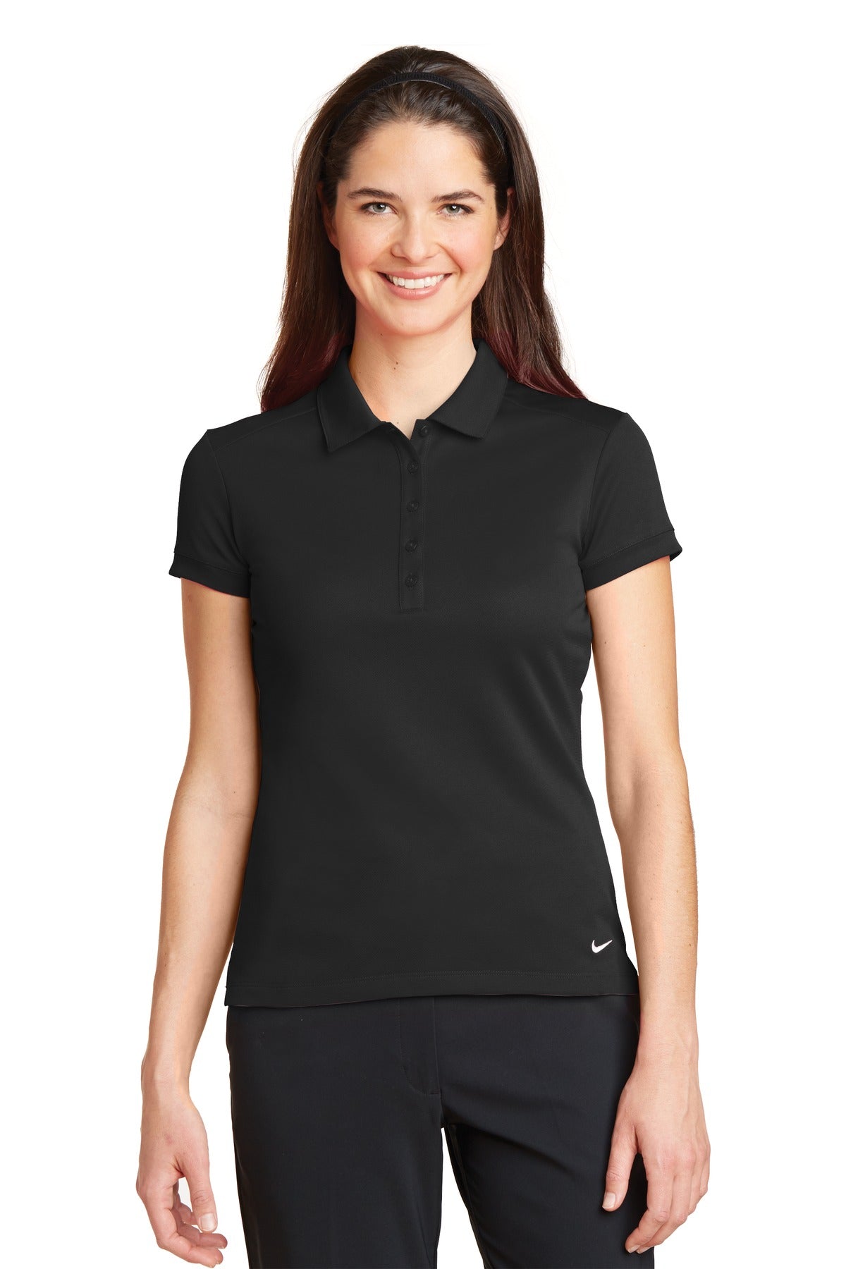 Custom Black Dri-FIT Solid Icon Pique Modern Fit Polo 746100, personalized by SanCanDo Swag in Argyle, TX
