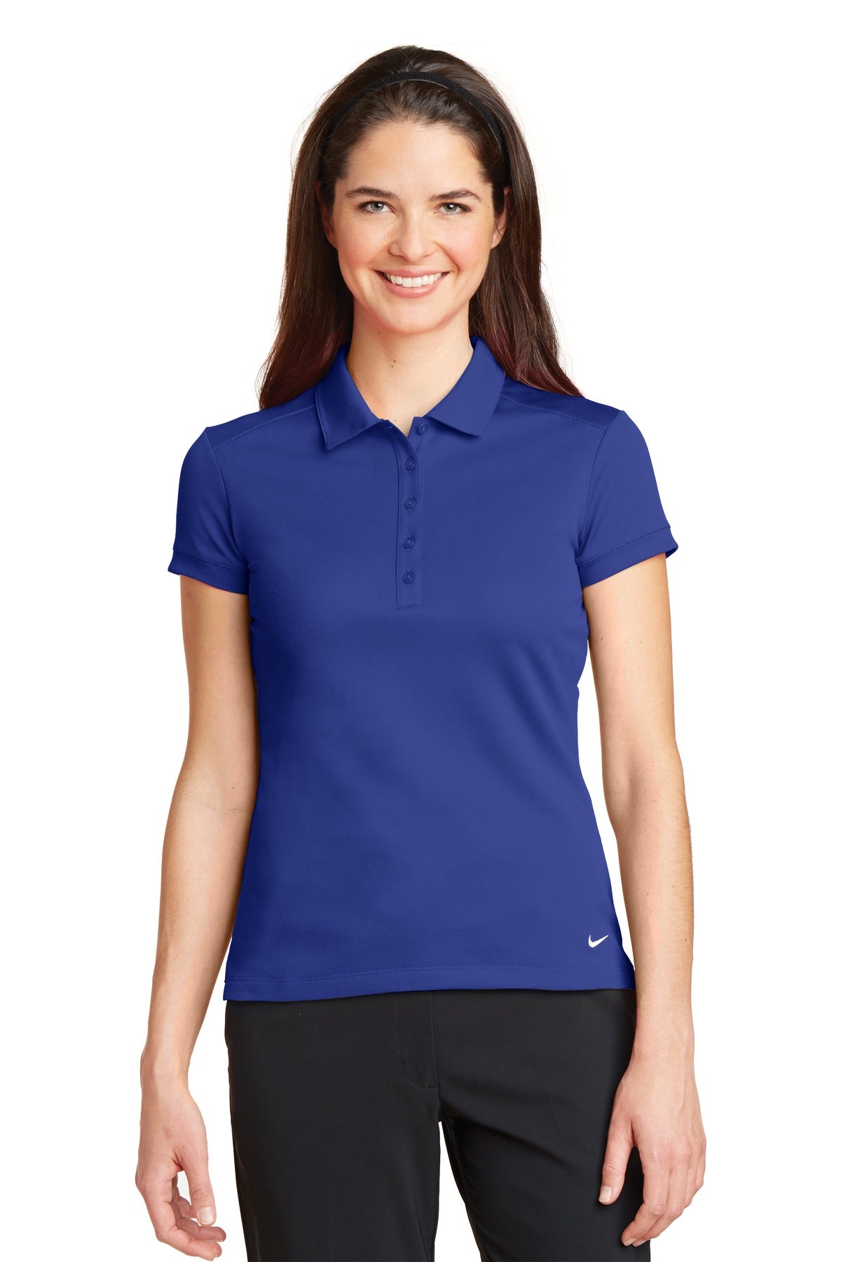 Custom Deep Royal Blue Dri-FIT Solid Icon Pique Modern Fit Polo 746100, personalized by SanCanDo Swag in Argyle, TX