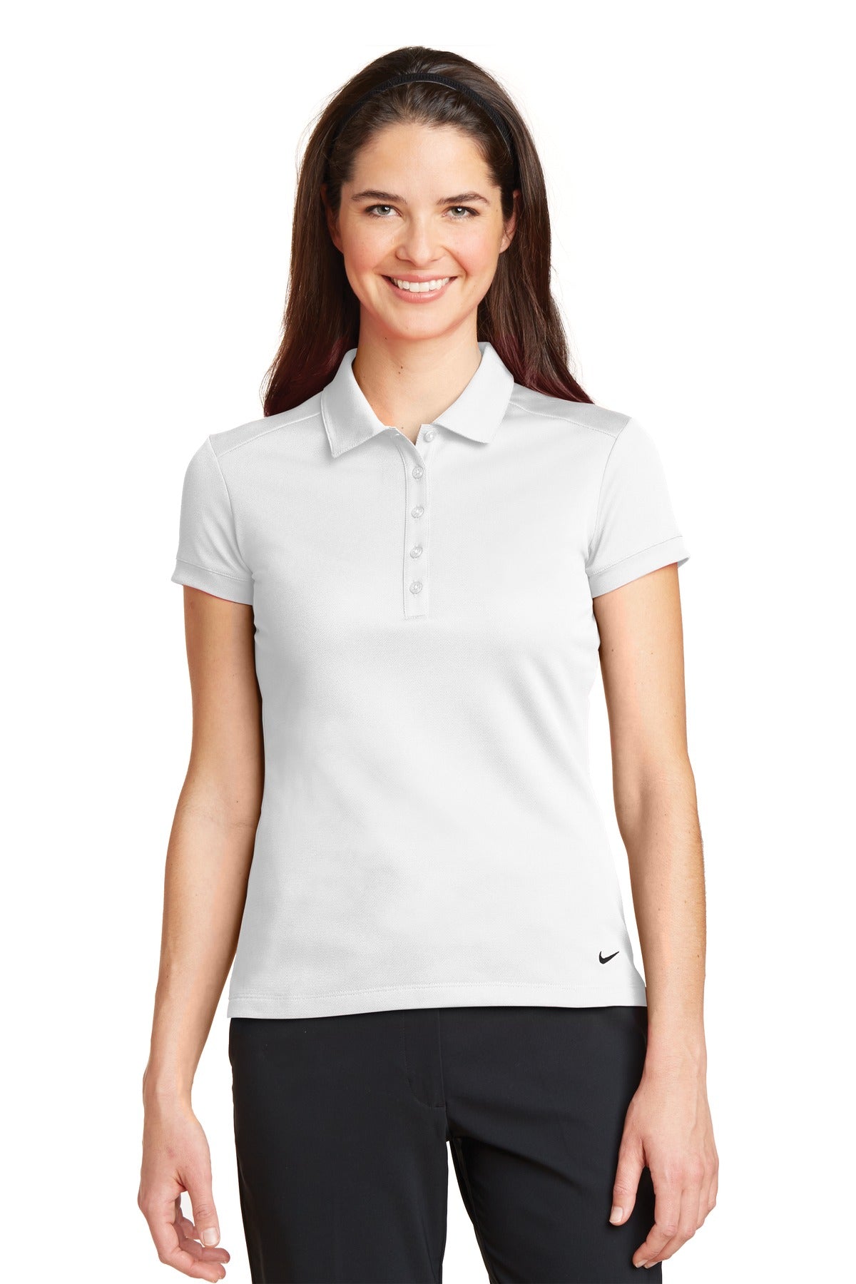 Custom White Dri-FIT Solid Icon Pique Modern Fit Polo 746100, personalized by SanCanDo Swag in Argyle, TX