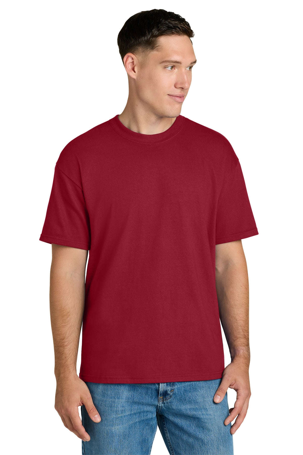 Custom Cherry Red Hammer Maxweight Tee 75000, personalized by SanCanDo Swag in Argyle, TX