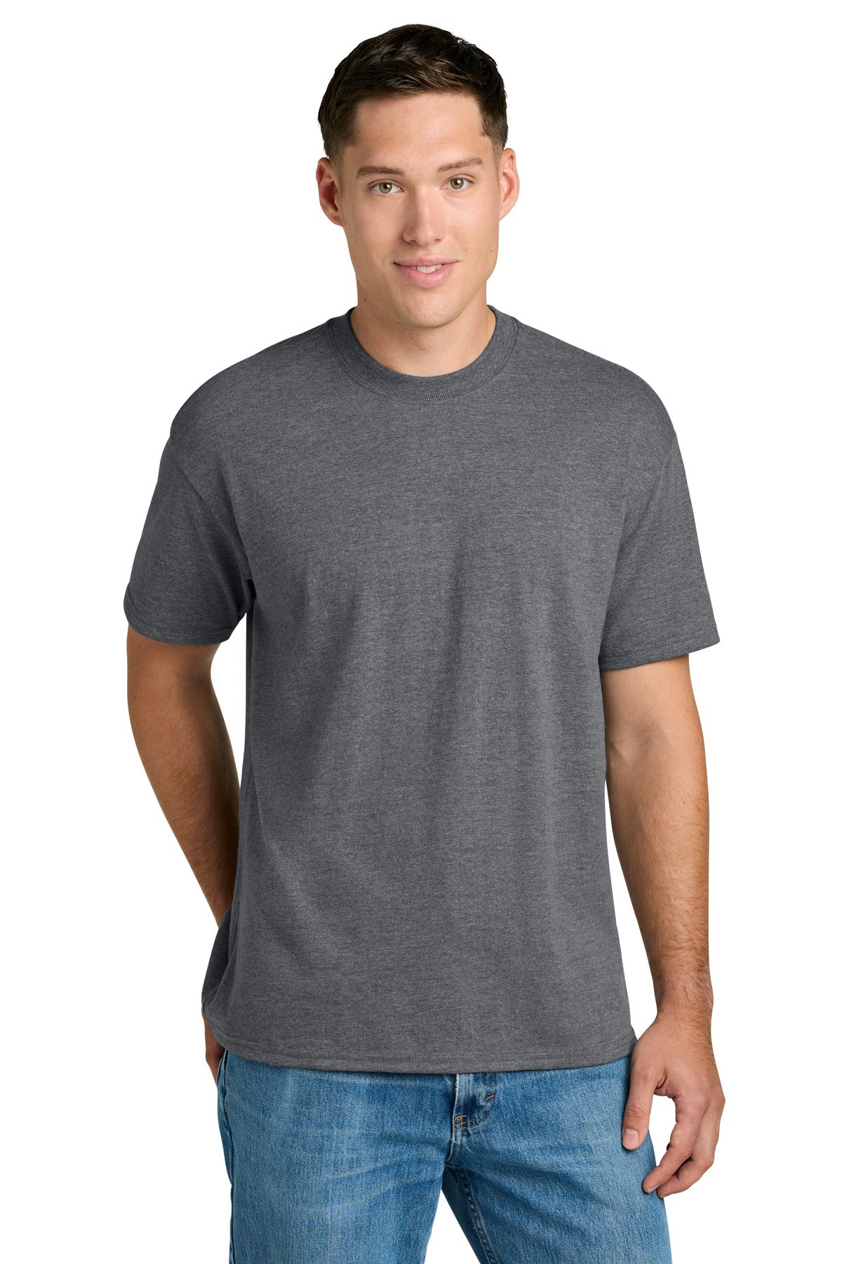 Custom Graphite Heather Hammer Maxweight Tee 75000, personalized by SanCanDo Swag in Argyle, TX