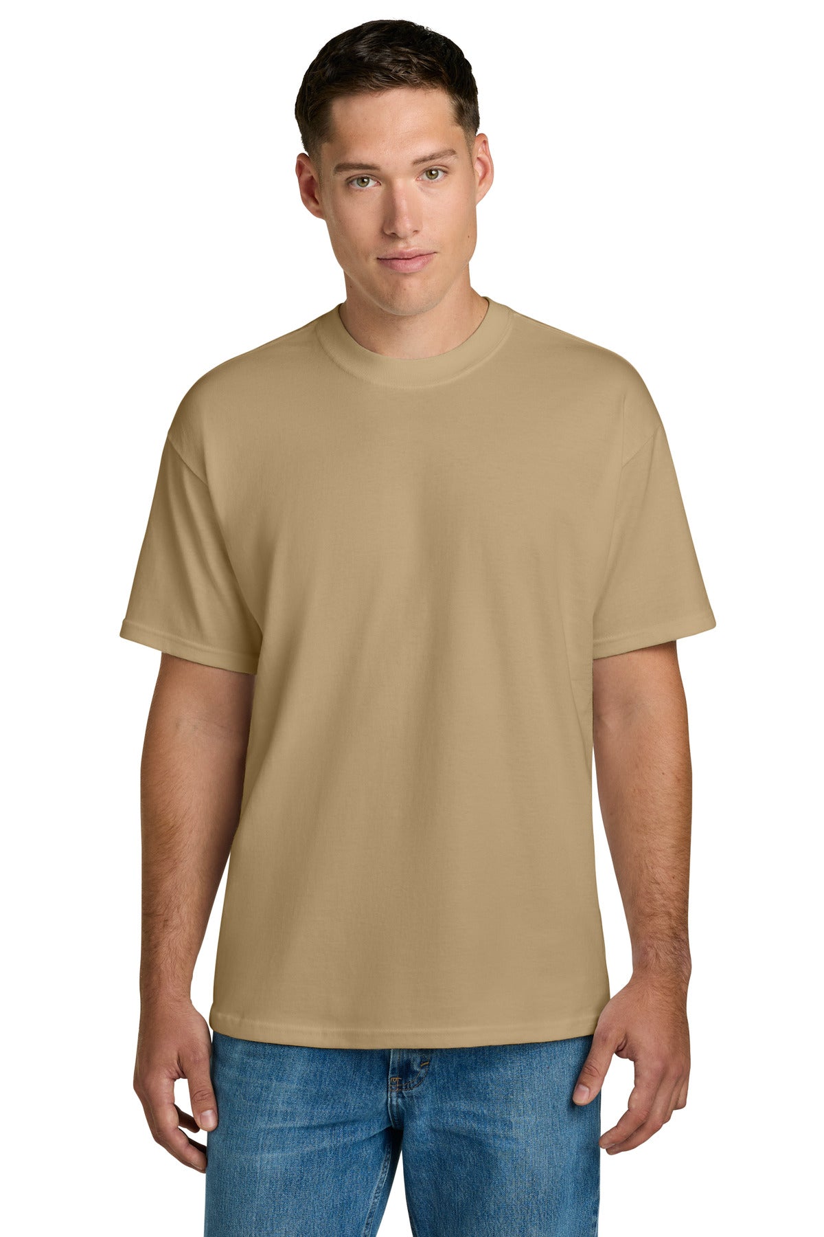 Custom Tan Hammer Maxweight Tee 75000, personalized by SanCanDo Swag in Argyle, TX