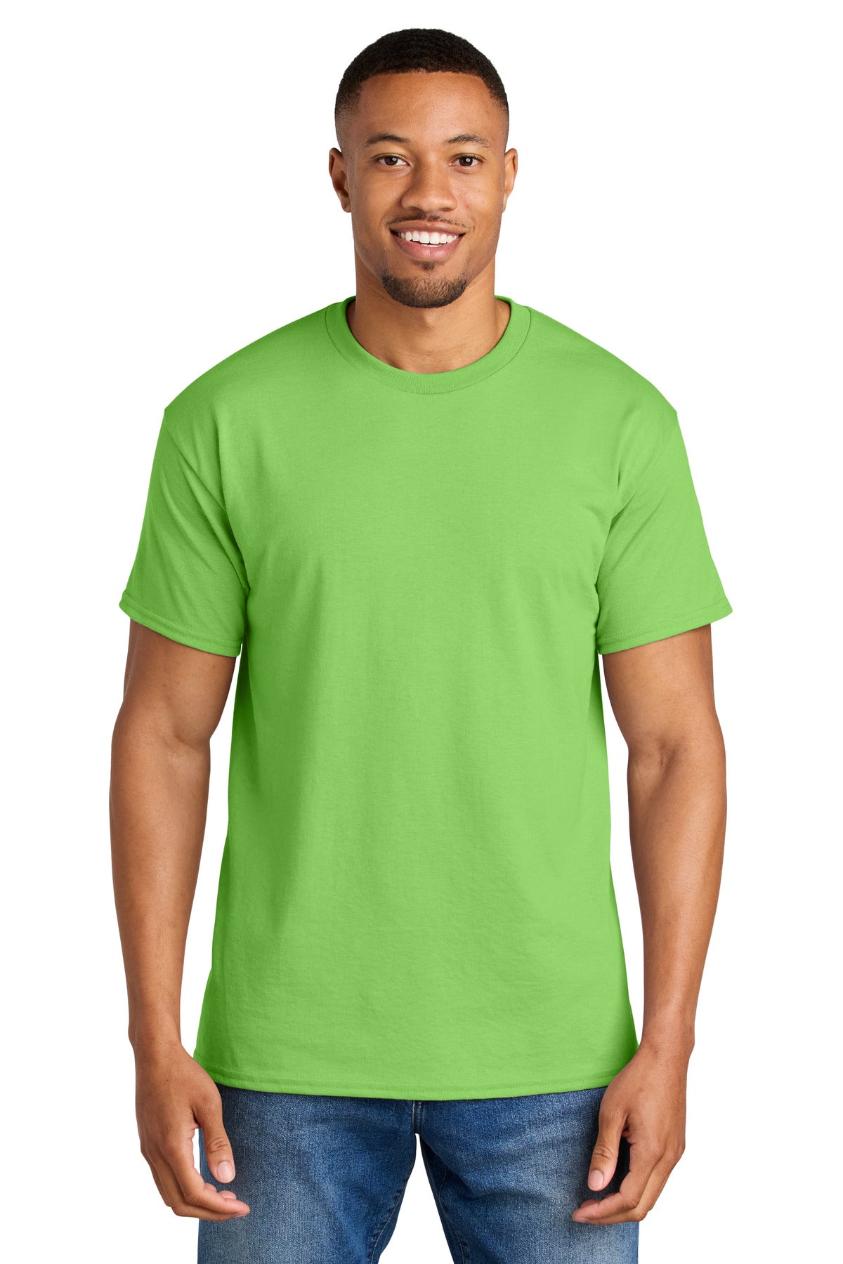 Custom Lime DryBlend 50 Cotton/50 Poly Tee 8000, personalized by SanCanDo Swag in Argyle, TX