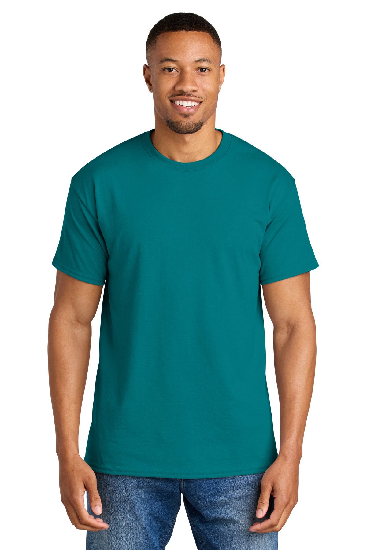 Custom Jade Dome DryBlend 50 Cotton/50 Poly Tee 8000, personalized by SanCanDo Swag in Argyle, TX