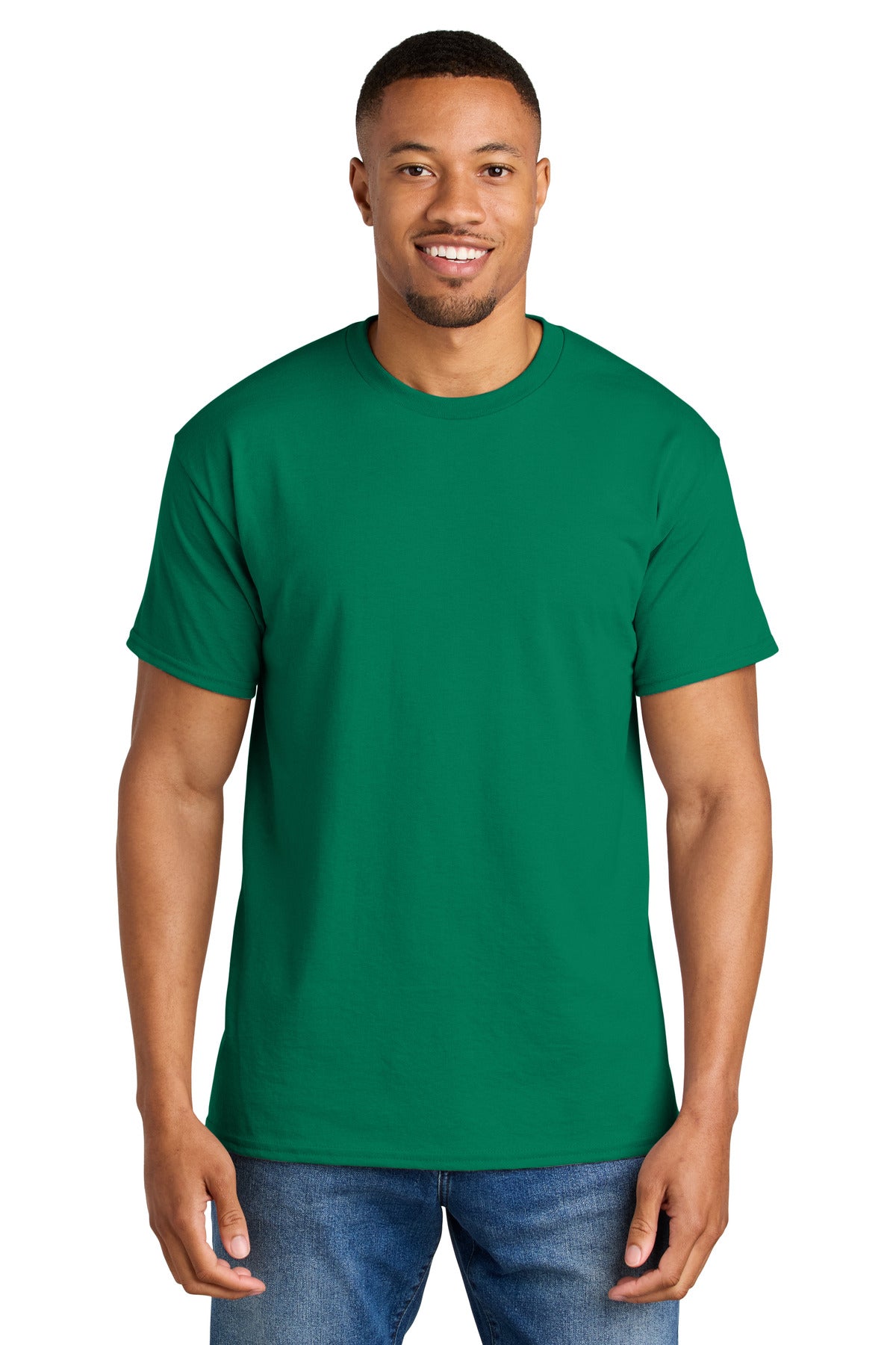 Custom Kelly Green DryBlend 50 Cotton/50 Poly Tee 8000, personalized by SanCanDo Swag in Argyle, TX