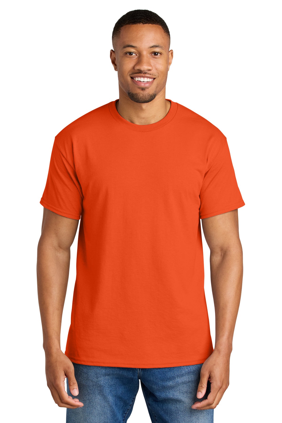 Custom Orange DryBlend 50 Cotton/50 Poly Tee 8000, personalized by SanCanDo Swag in Argyle, TX