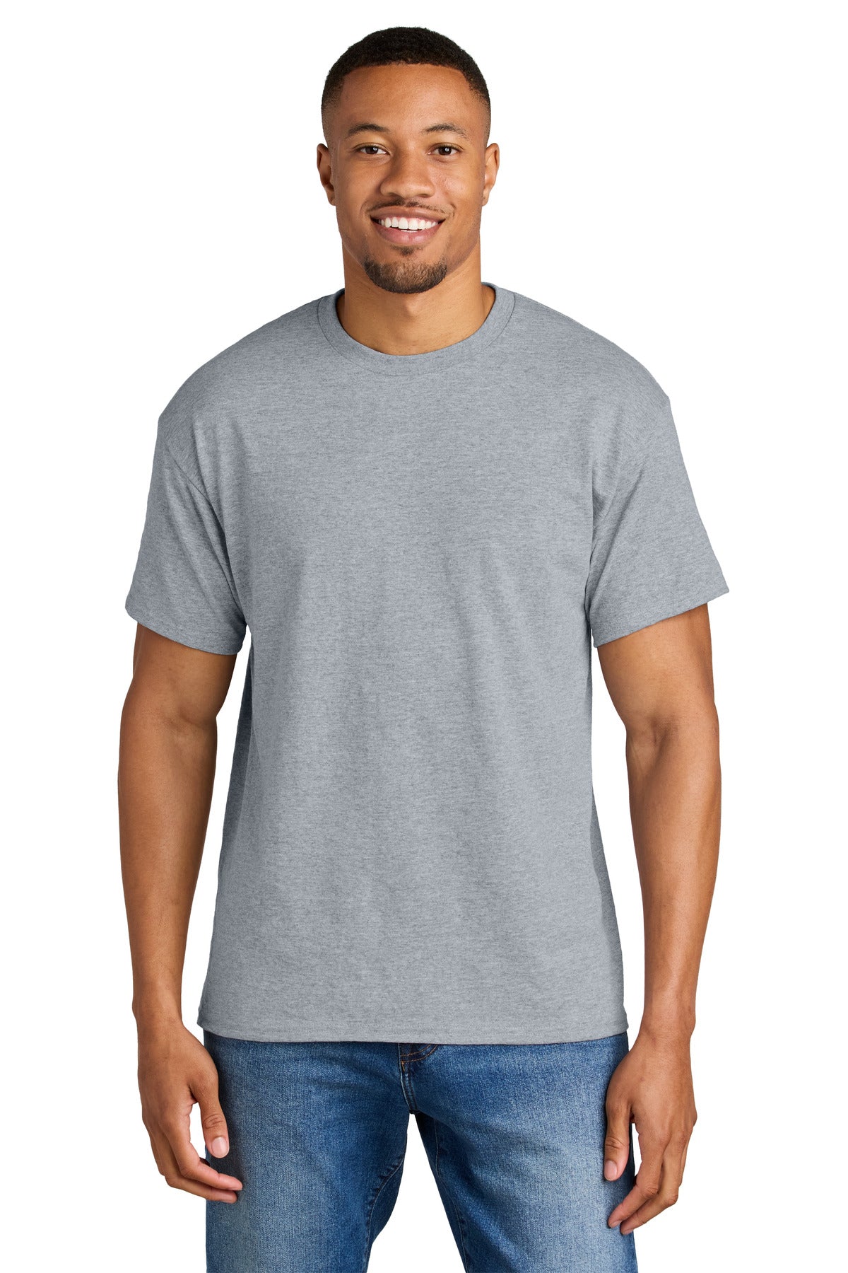 Custom Sport Grey DryBlend 50 Cotton/50 Poly Tee 8000, personalized by SanCanDo Swag in Argyle, TX