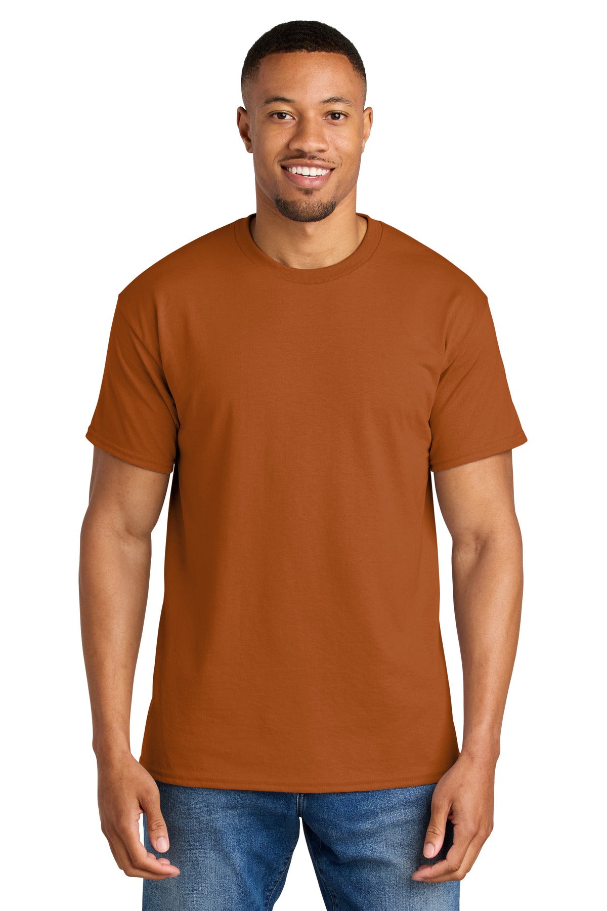 Custom Texas Orange DryBlend 50 Cotton/50 Poly Tee 8000, personalized by SanCanDo Swag in Argyle, TX