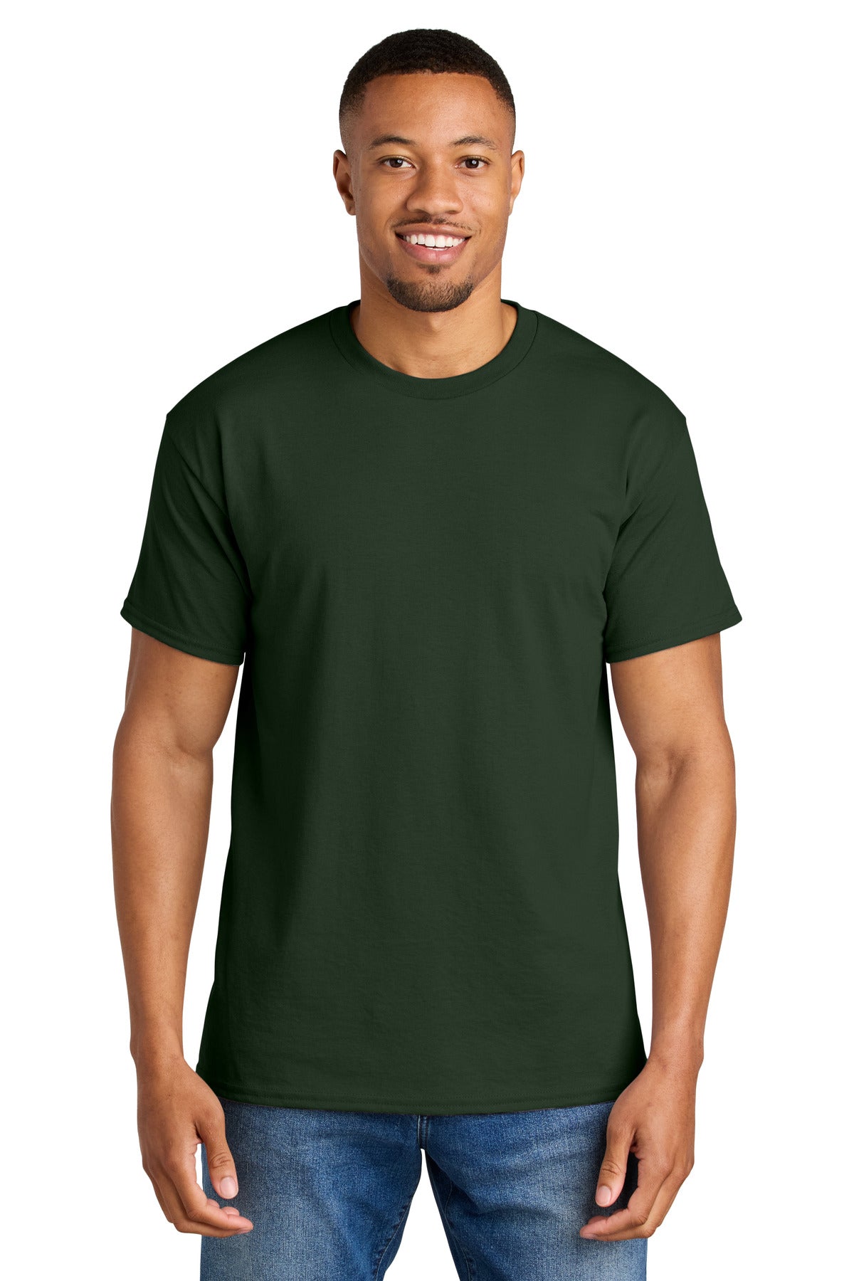 Custom Forest Green DryBlend 50 Cotton/50 Poly Tee 8000, personalized by SanCanDo Swag in Argyle, TX