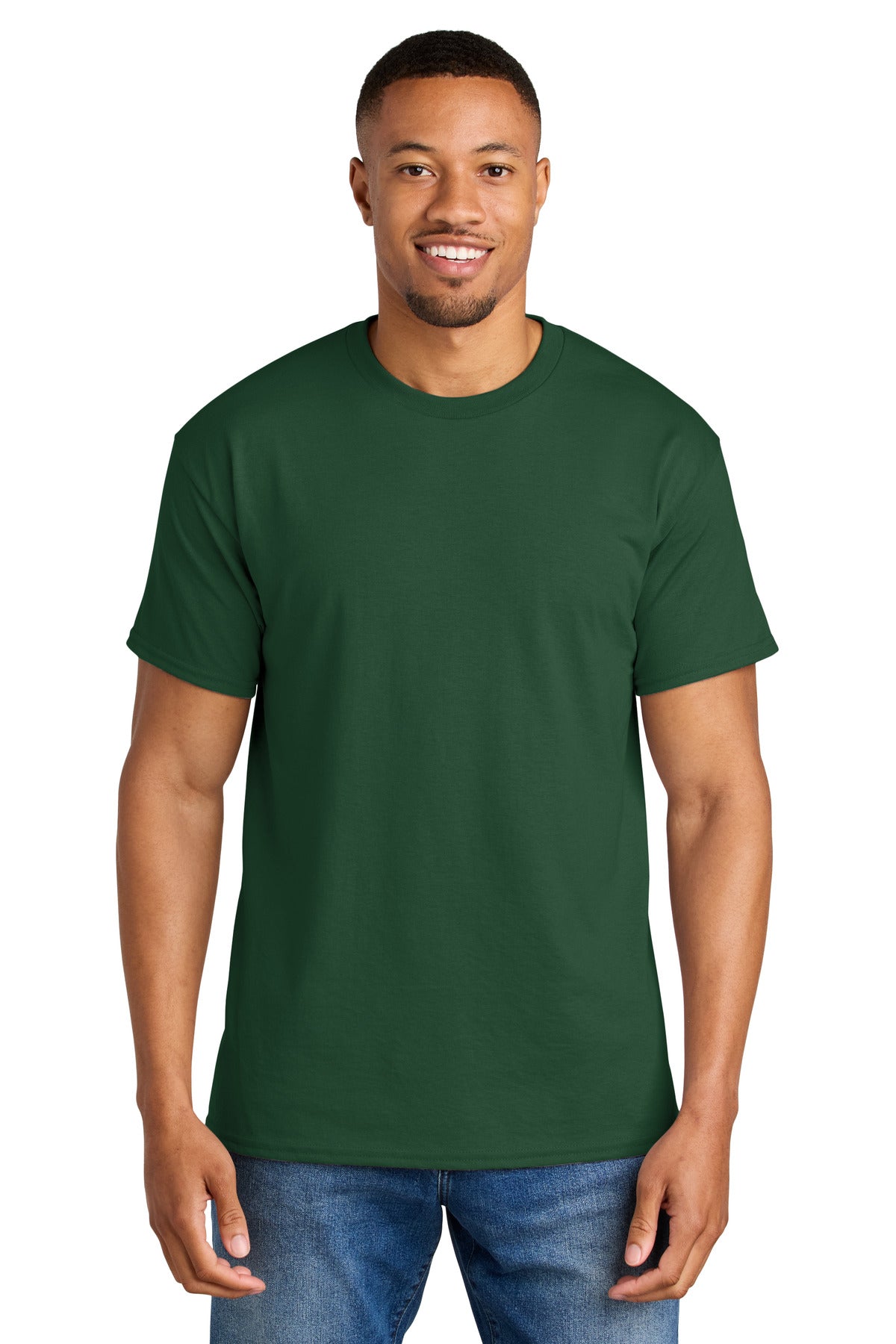 Custom Dark Green DryBlend 50 Cotton/50 Poly Tee 8000, personalized by SanCanDo Swag in Argyle, TX