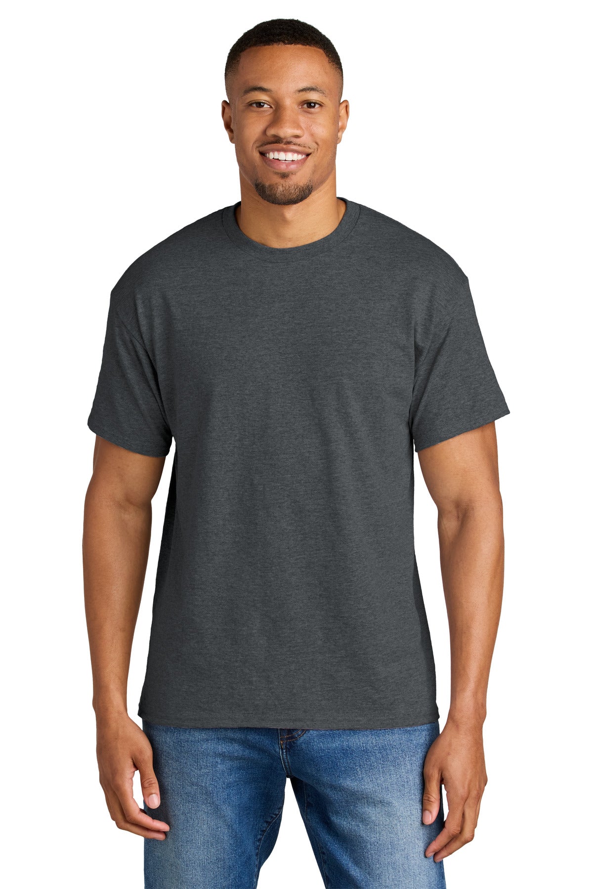 Custom Dark Heather DryBlend 50 Cotton/50 Poly Tee 8000, personalized by SanCanDo Swag in Argyle, TX