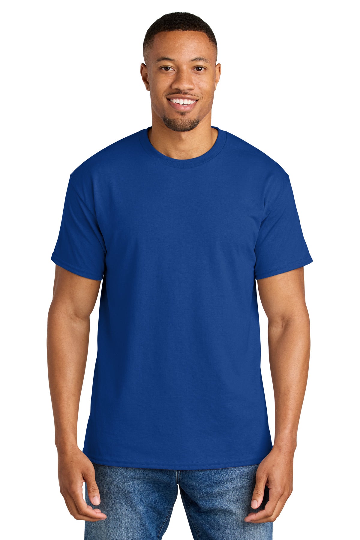 Custom Deep Royal DryBlend 50 Cotton/50 Poly Tee 8000, personalized by SanCanDo Swag in Argyle, TX