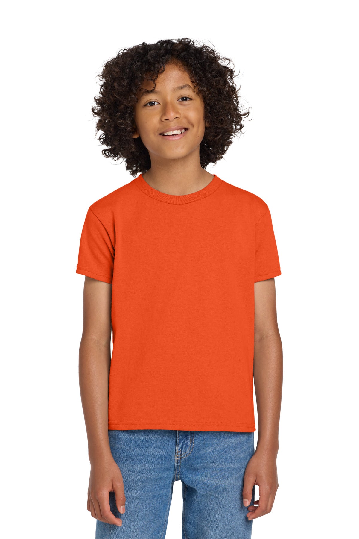 Custom Orange Youth DryBlend 50 Cotton/50 Poly Tee 8000B, personalized by SanCanDo Swag in Argyle, TX