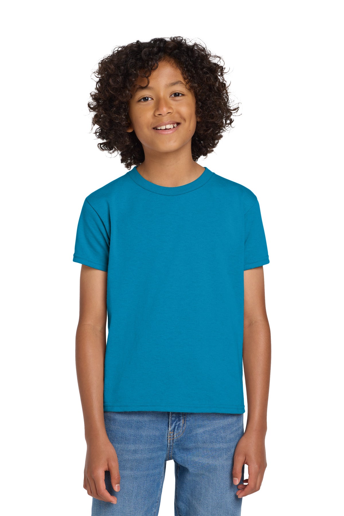 Custom Sapphire Youth DryBlend 50 Cotton/50 Poly Tee 8000B, personalized by SanCanDo Swag in Argyle, TX