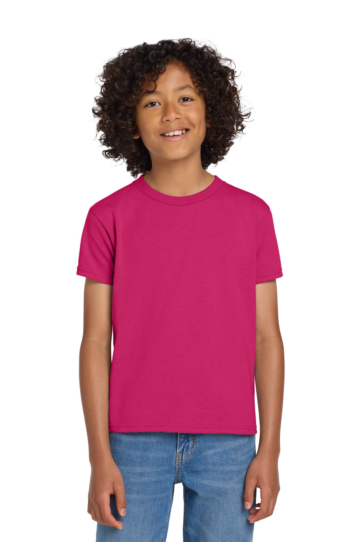 Custom Heliconia Youth DryBlend 50 Cotton/50 Poly Tee 8000B, personalized by SanCanDo Swag in Argyle, TX