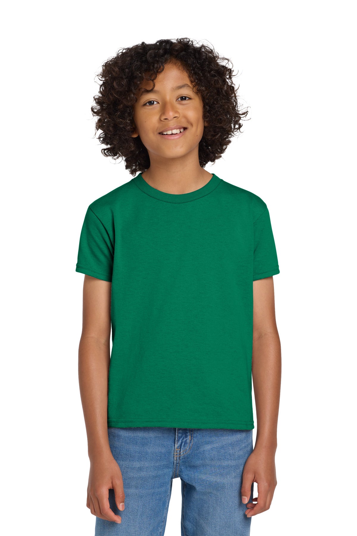 Custom Kelly Green Youth DryBlend 50 Cotton/50 Poly Tee 8000B, personalized by SanCanDo Swag in Argyle, TX