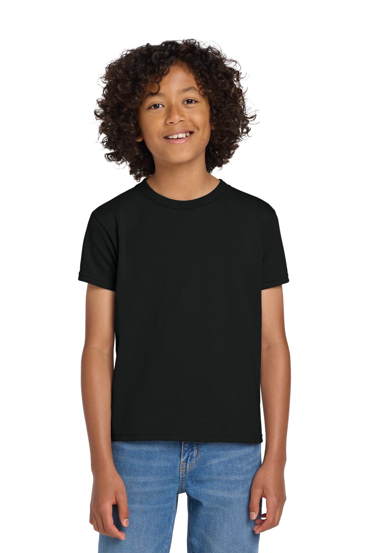 Custom Black Youth DryBlend 50 Cotton/50 Poly Tee 8000B, personalized by SanCanDo Swag in Argyle, TX