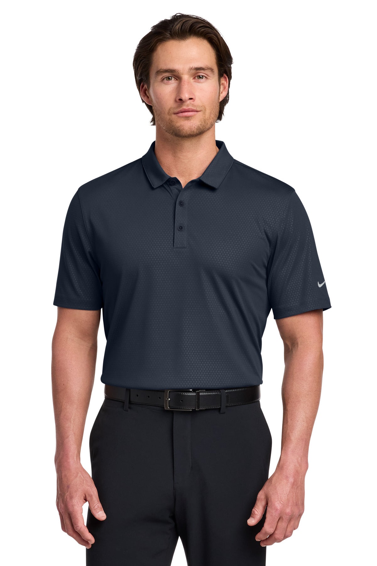 Custom Marine Dri-FIT Embossed Tri-Blade Polo 838964, personalized by SanCanDo Swag in Argyle, TX