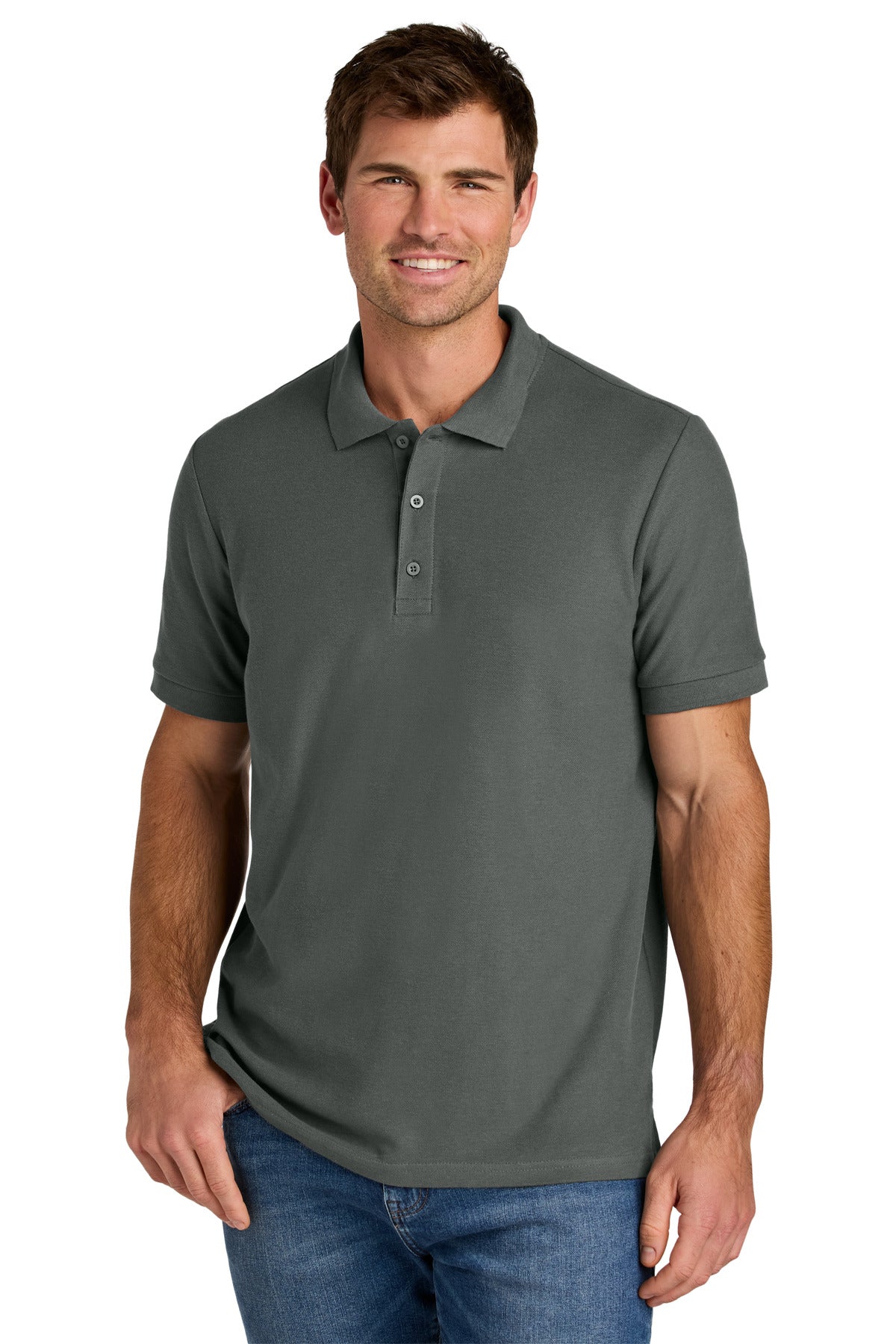 Custom Charcoal Hammer Pique Polo 85800, personalized by SanCanDo Swag in Argyle, TX