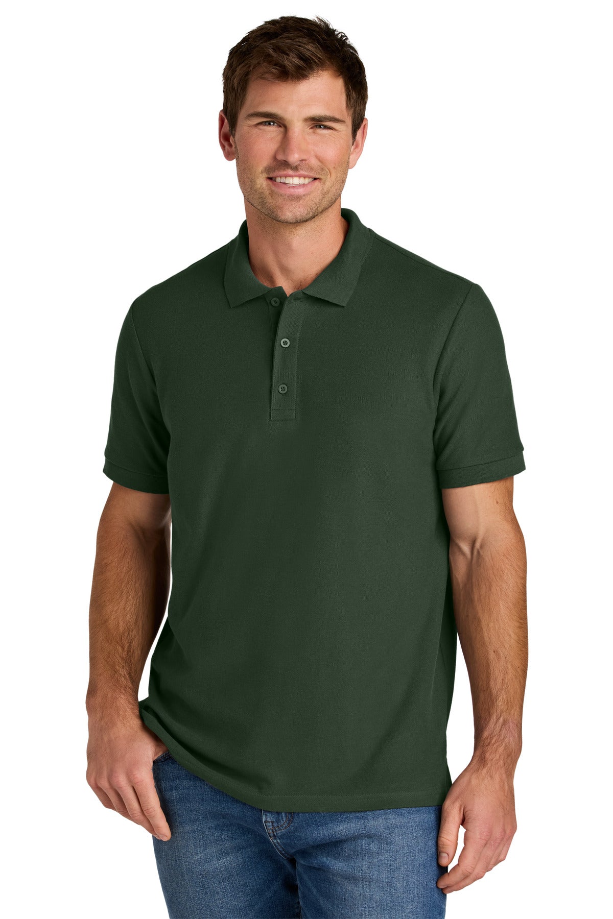 Custom Forest Green Hammer Pique Polo 85800, personalized by SanCanDo Swag in Argyle, TX