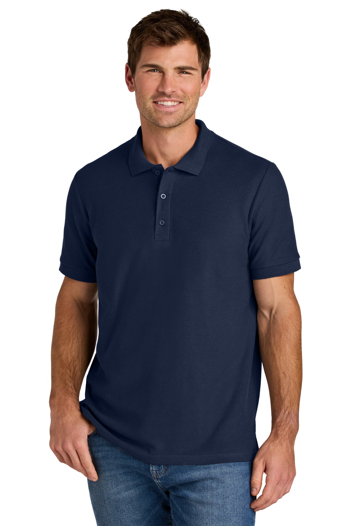 Custom Navy Hammer Pique Polo 85800, personalized by SanCanDo Swag in Argyle, TX