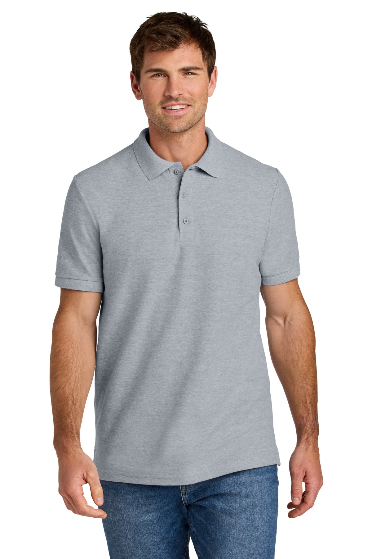 Custom Ring Spun Sport Grey Hammer Pique Polo 85800, personalized by SanCanDo Swag in Argyle, TX