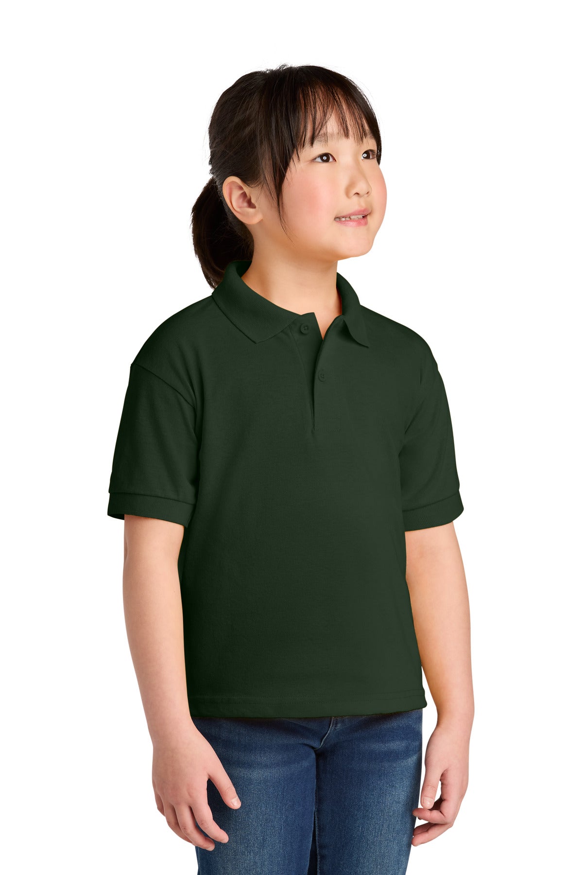 Custom Forest Green DryBlend 6-Ounce Jersey Knit Sport Shirt 8800B, personalized by SanCanDo Swag in Argyle, TX