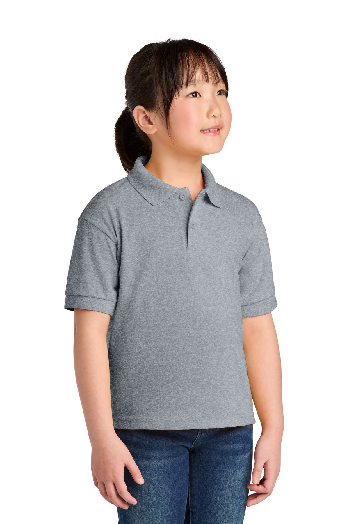Custom Sport Grey DryBlend 6-Ounce Jersey Knit Sport Shirt 8800B, personalized by SanCanDo Swag in Argyle, TX