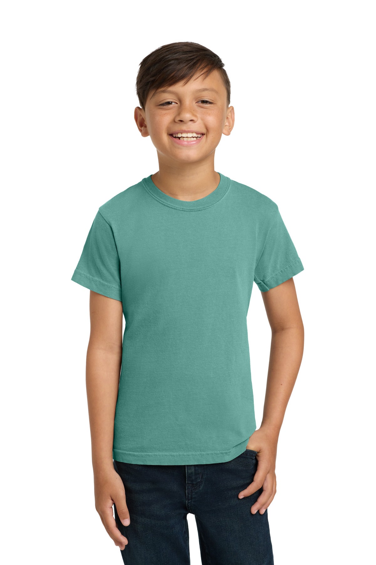 Custom Seafoam Youth Heavyweight Tee 9018, personalized by SanCanDo Swag in Argyle, TX