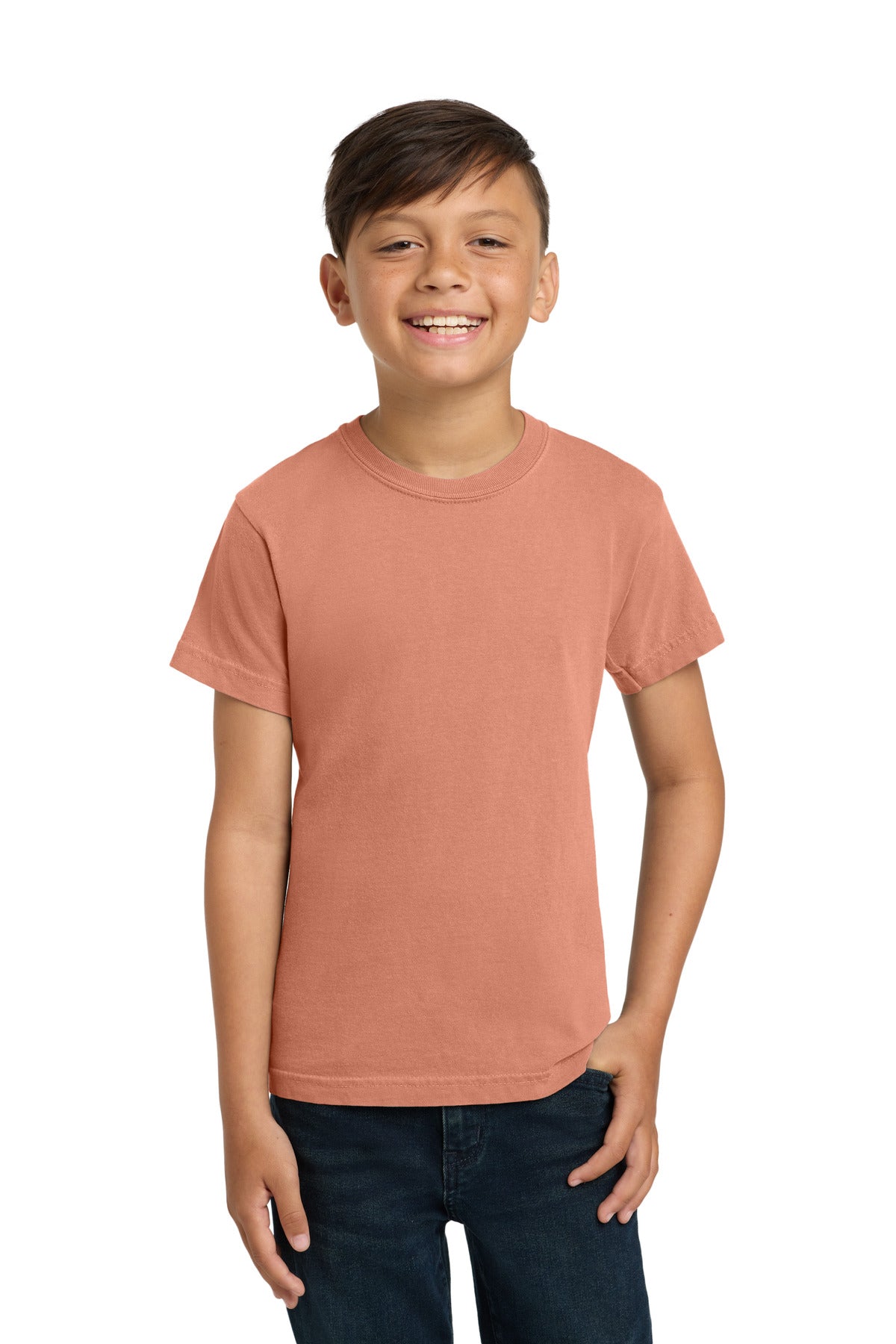 Custom Terracotta Youth Heavyweight Tee 9018, personalized by SanCanDo Swag in Argyle, TX
